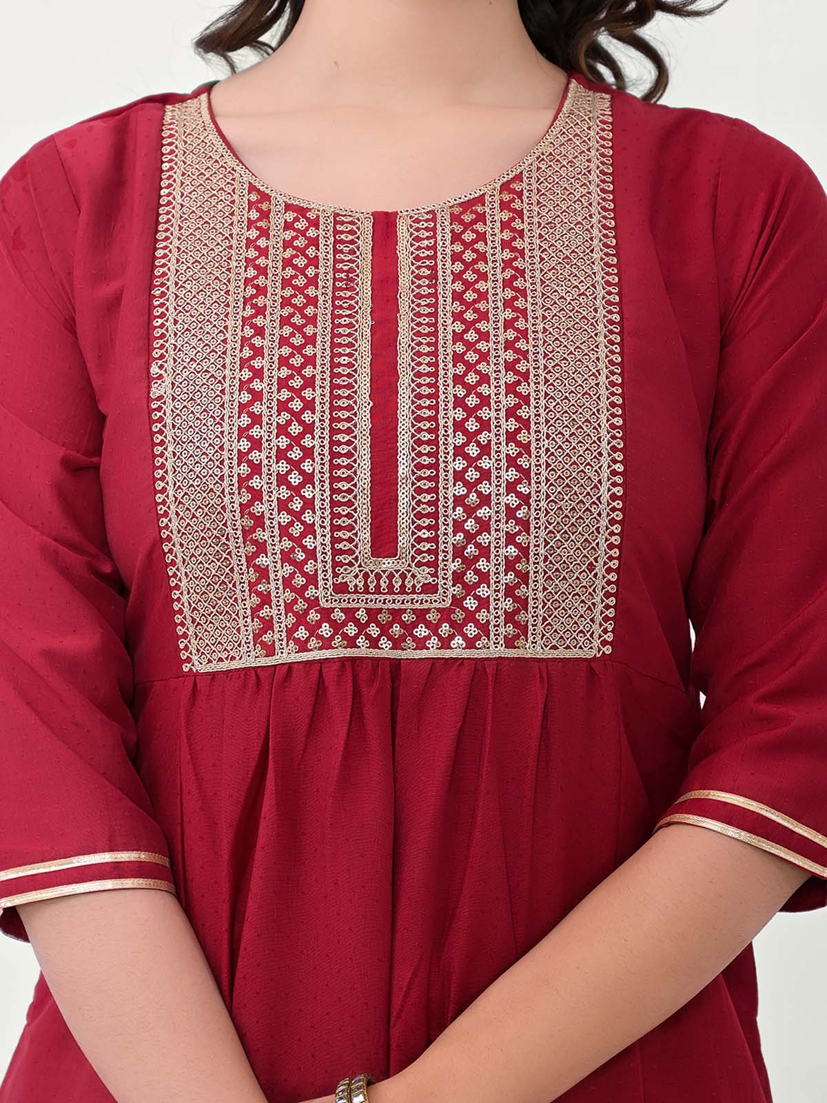 Label khoj Embroidered Work Kurta with Trousers & With Dupatta