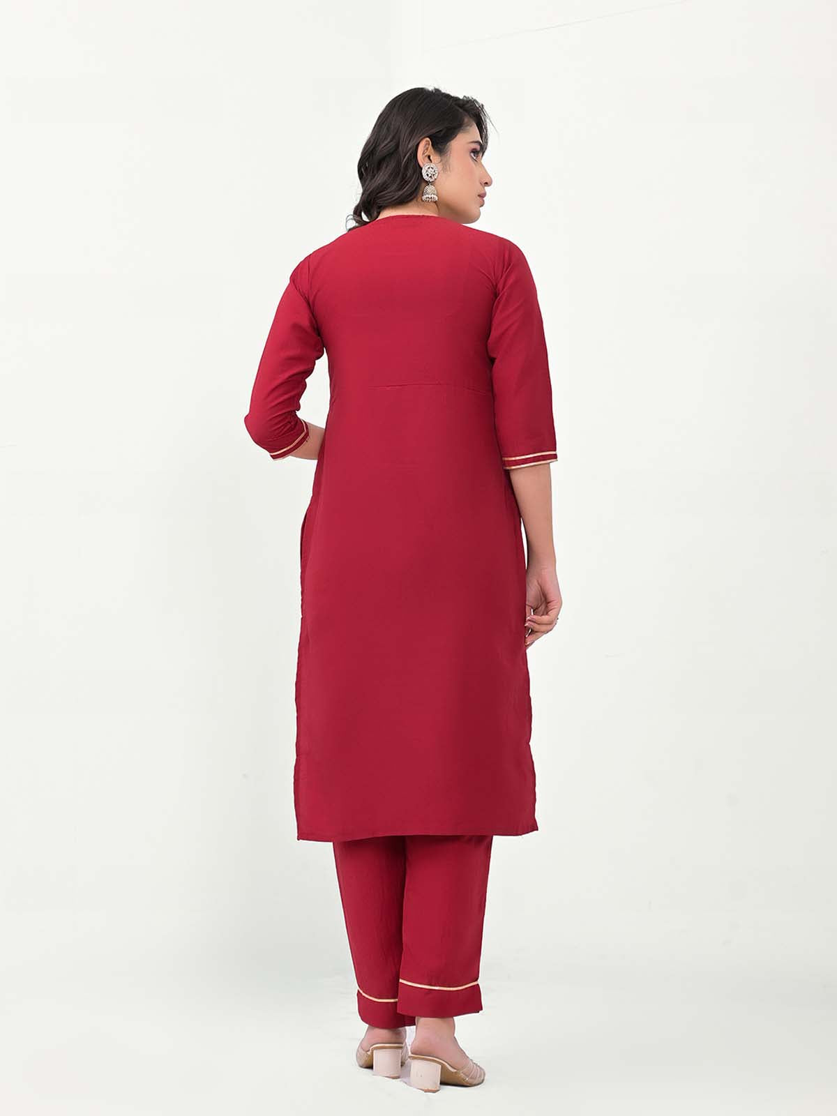 Label khoj Embroidered Work Kurta with Trousers & With Dupatta