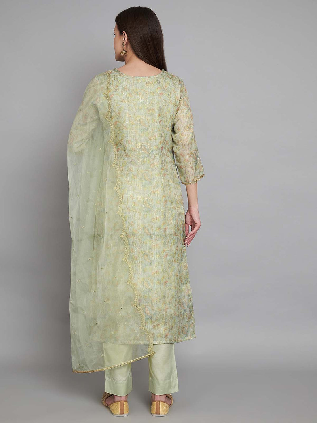 Label khoj double neck Kurta with Trousers & With Dupatta