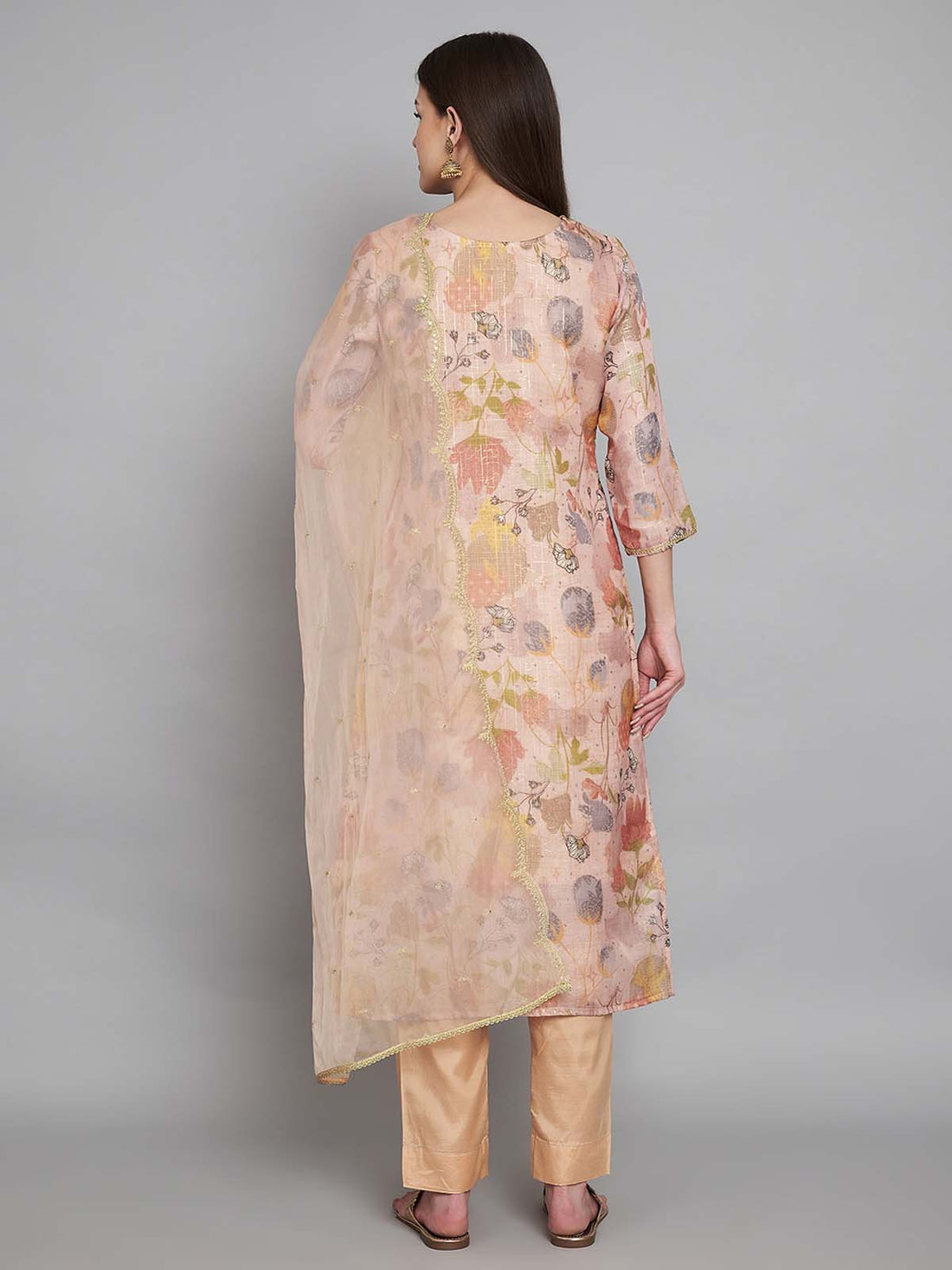 Label khoj double neck Kurta with Trousers & With Dupatta