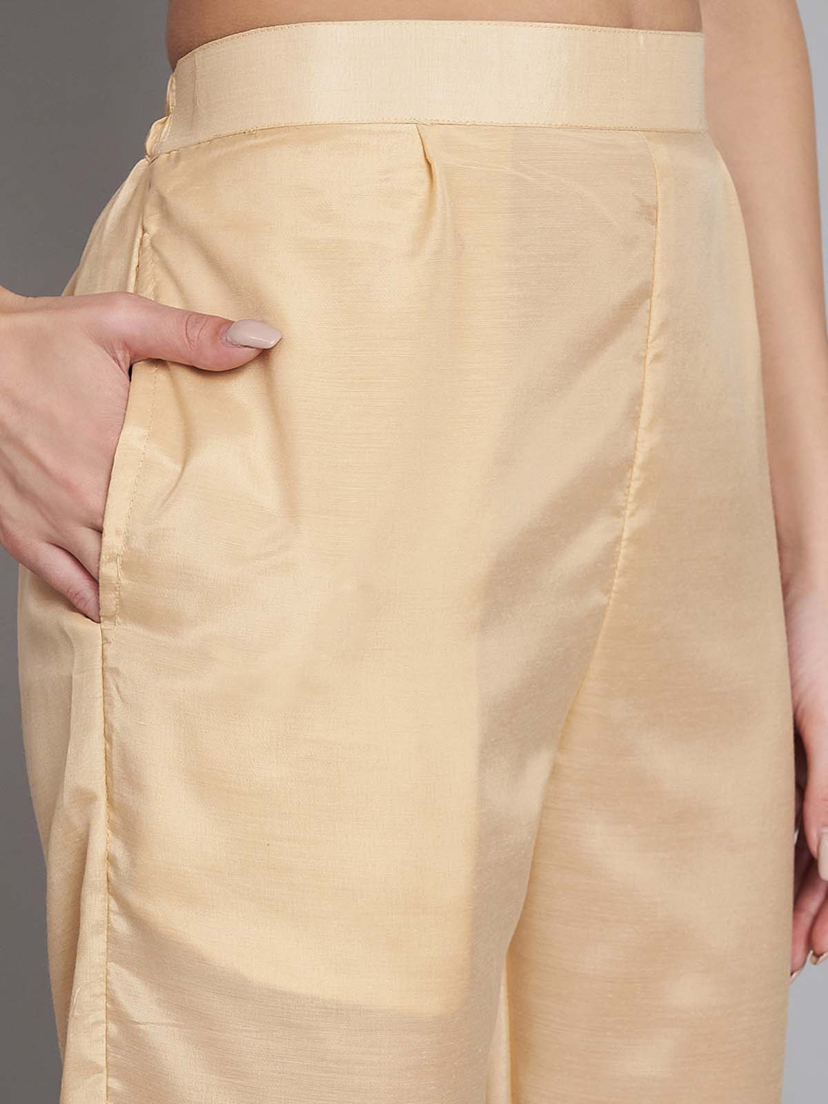 Label khoj double neck Kurta with Trousers & With Dupatta