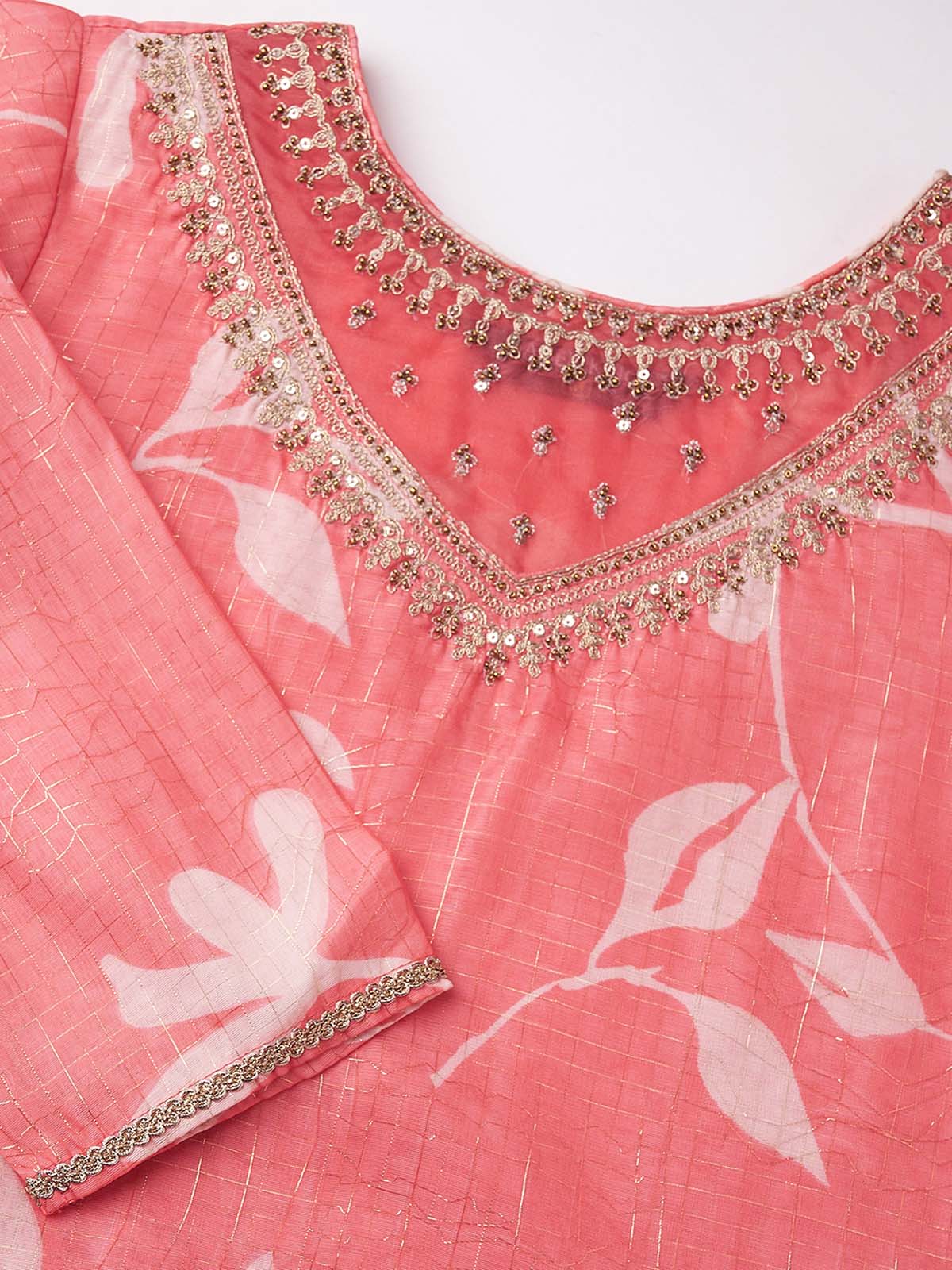 Label khoj double neck Kurta with Trousers & With Dupatta