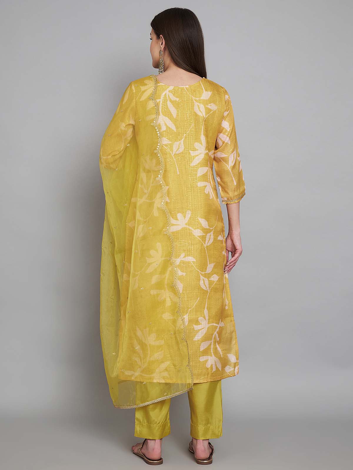 Label khoj double neck Kurta with Trousers & With Dupatta