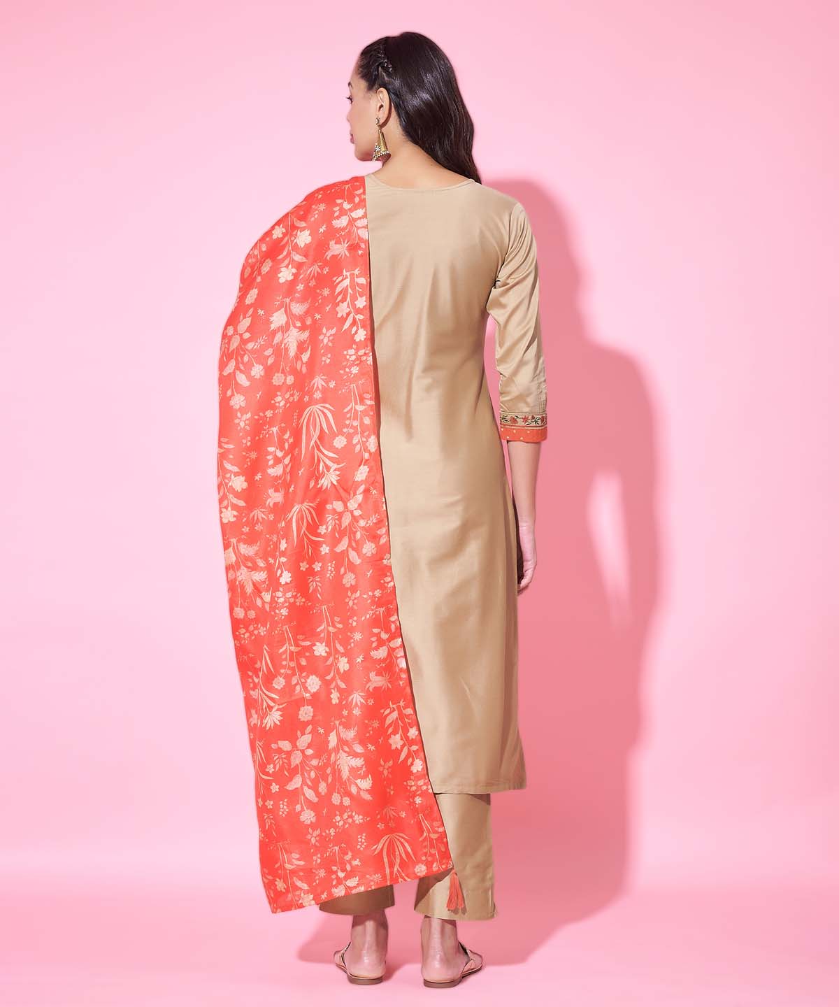 Label khoj Silk blend?Kurta with Trousers & With Dupatta