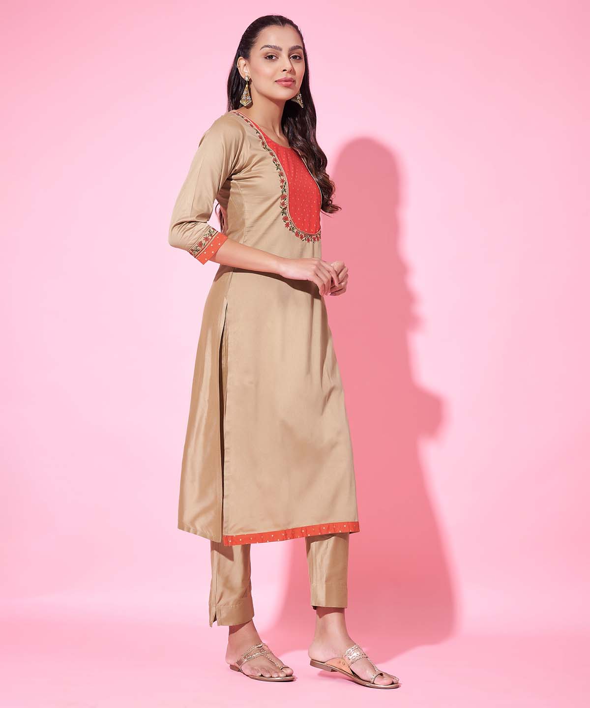 Label khoj Silk blend?Kurta with Trousers & With Dupatta