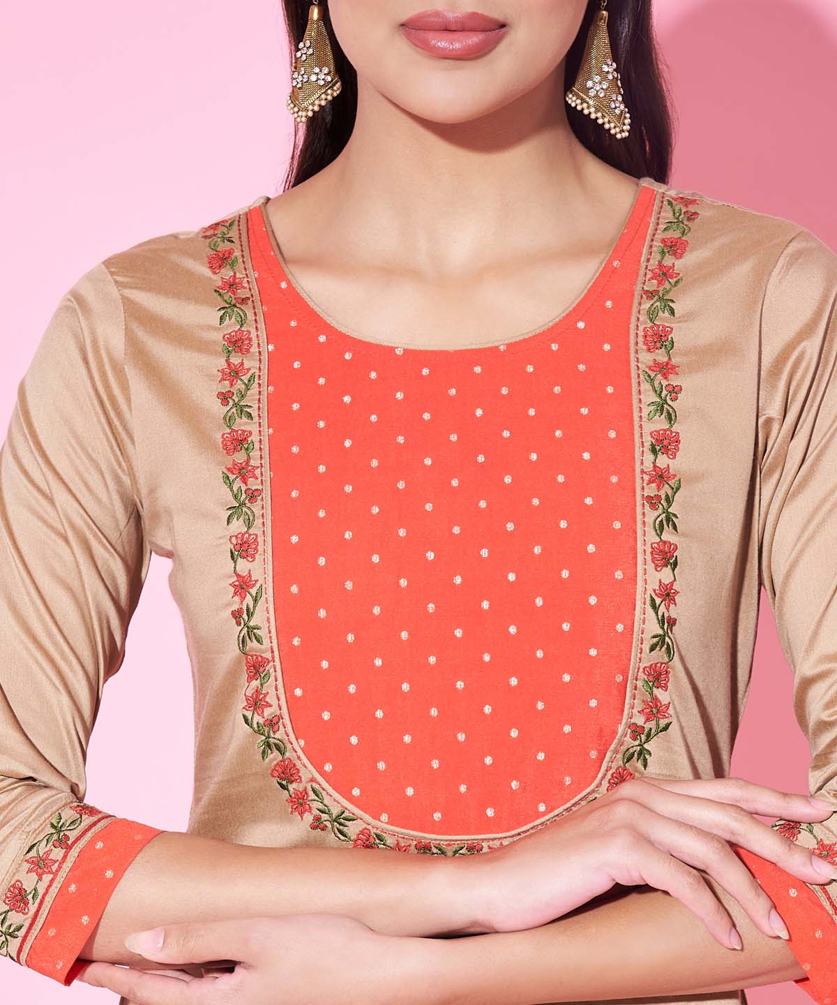 Label khoj Silk blend?Kurta with Trousers & With Dupatta