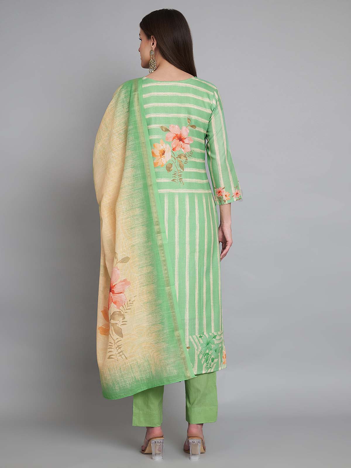 Label khoj lilen kurta , trouser and dupptta set