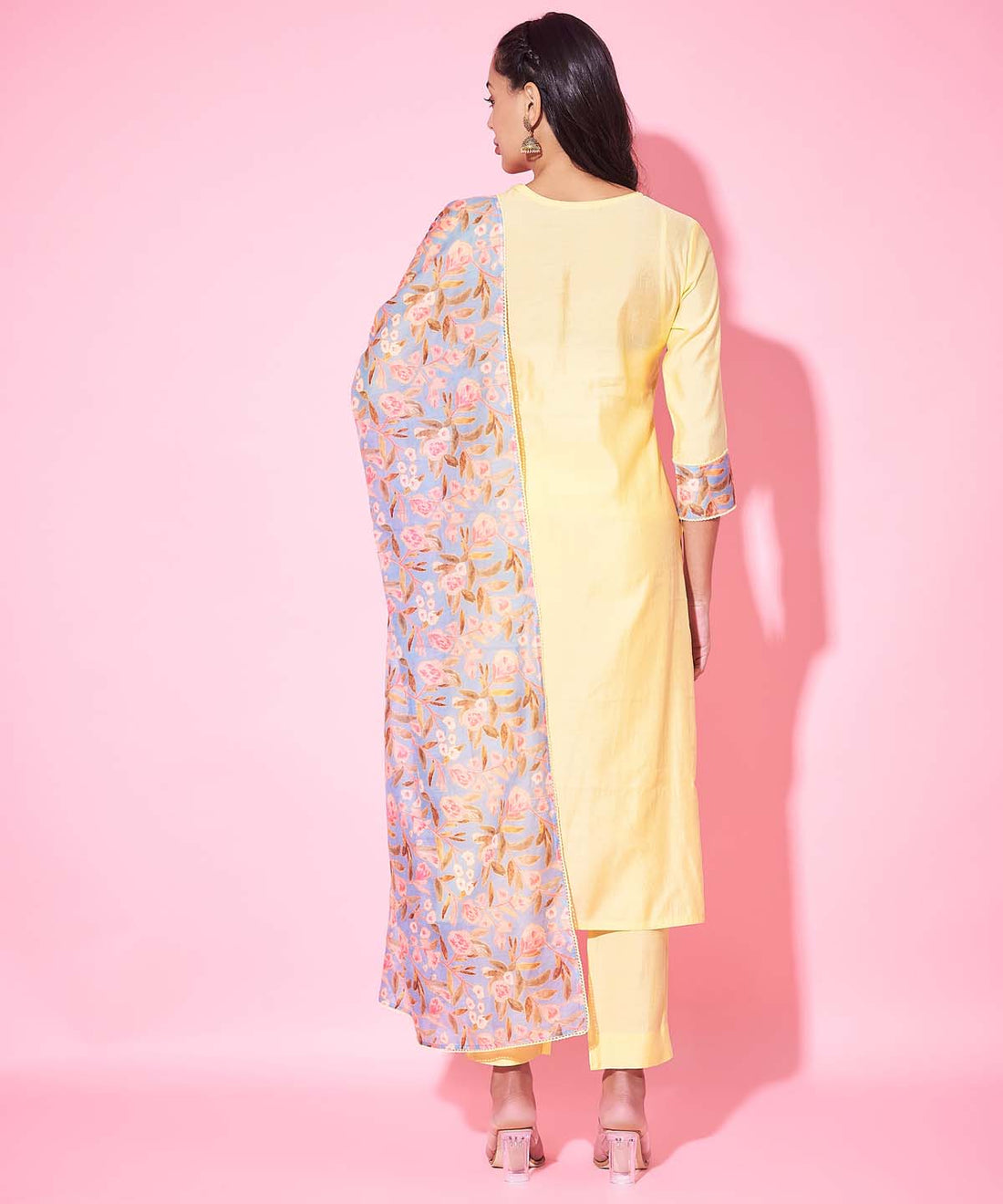 Label khoj Silk blend?Kurta with Trousers & With Dupatta