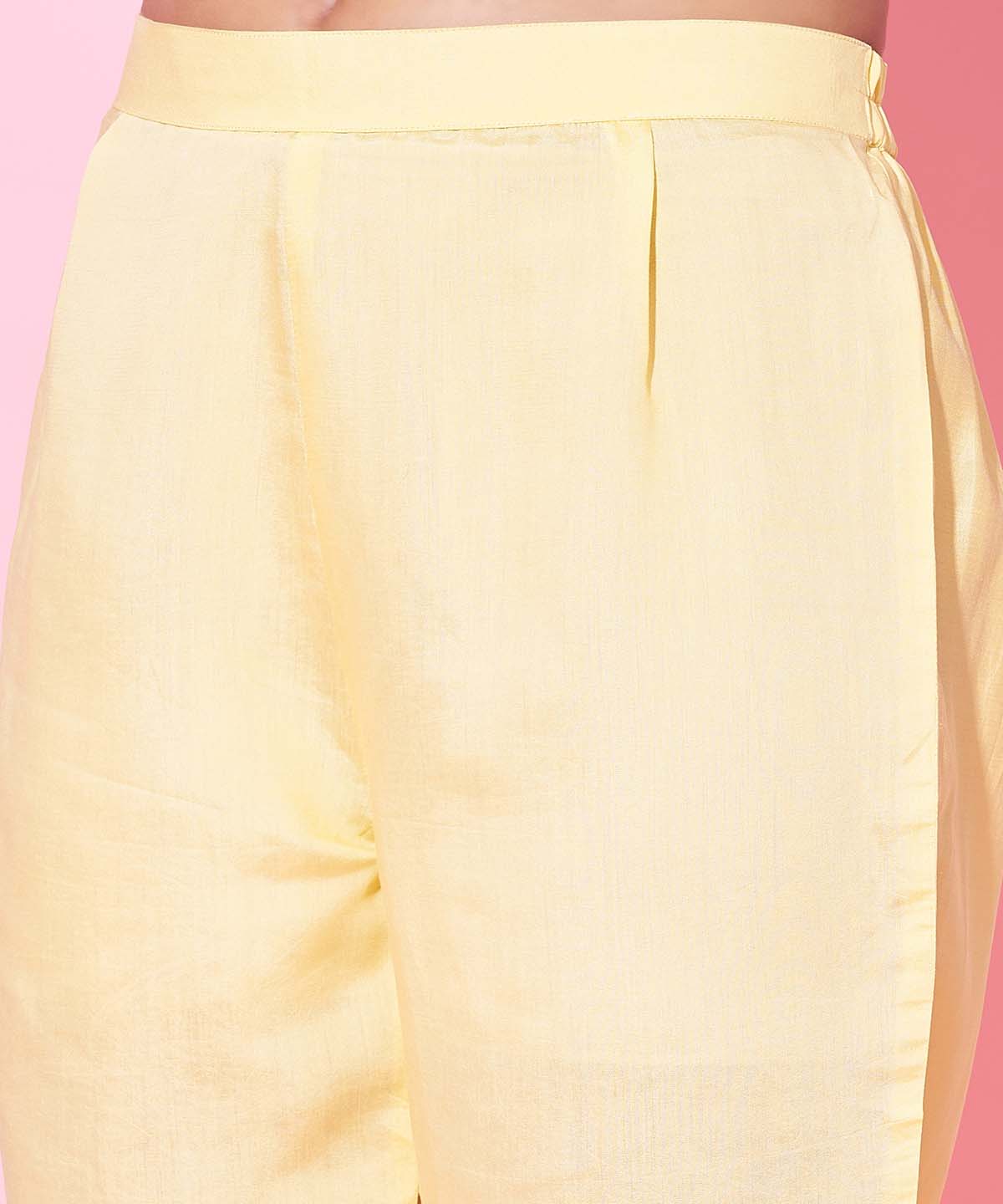 Label khoj Silk blend?Kurta with Trousers & With Dupatta
