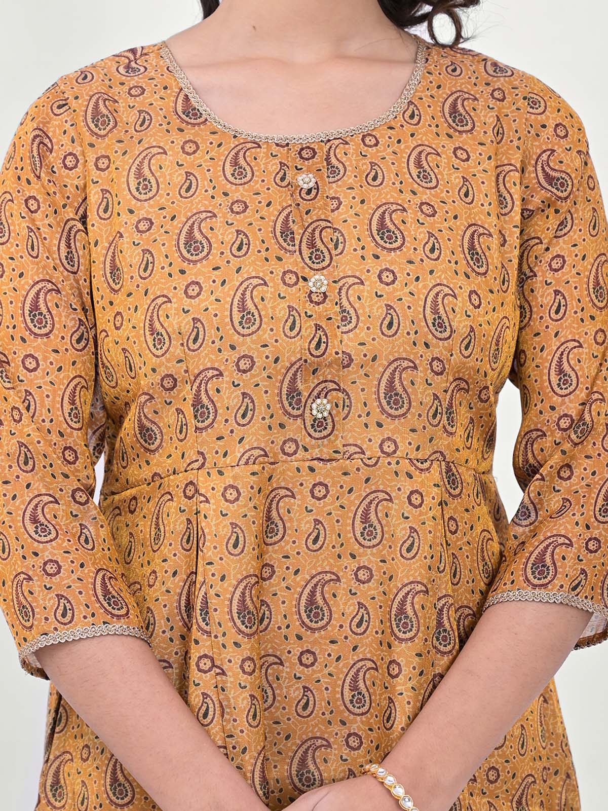 Label Khoj Women Silk Blend Printed Ethnic Dress
