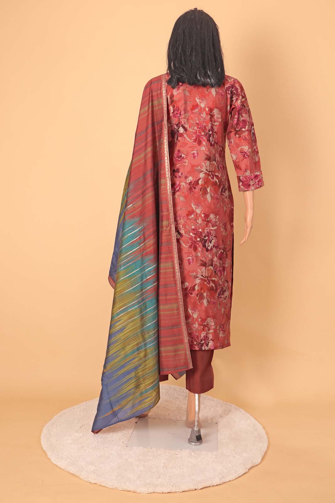 Label Khoj Women Modal silk Kurta ,trouser and dupptta set