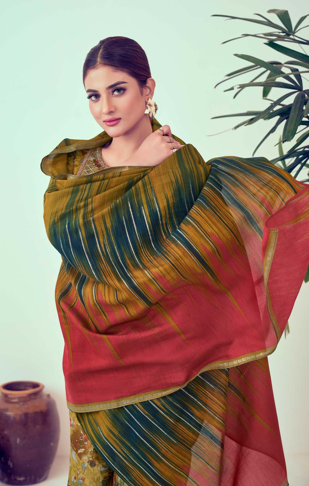Label Khoj Women Modal silk Kurta ,trouser and dupptta set