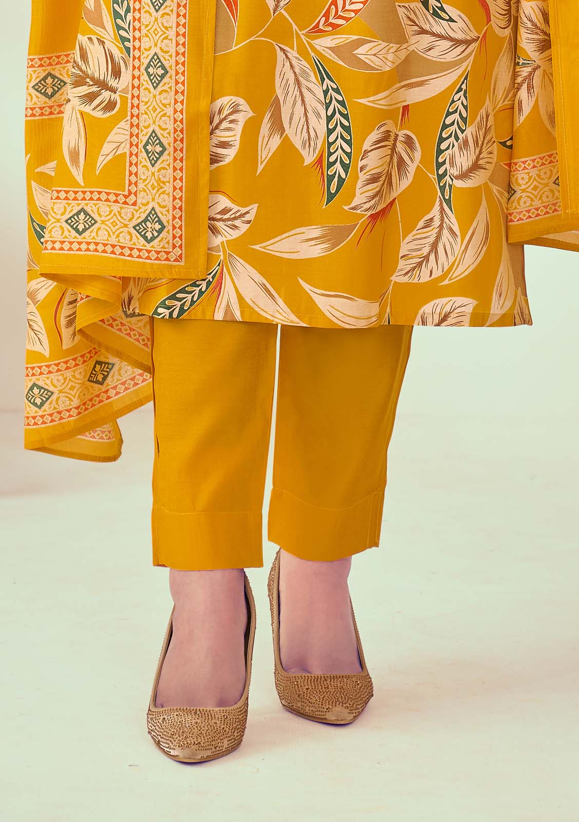 Label Khoj Women Modal silk Kurta ,trouser and dupptta set