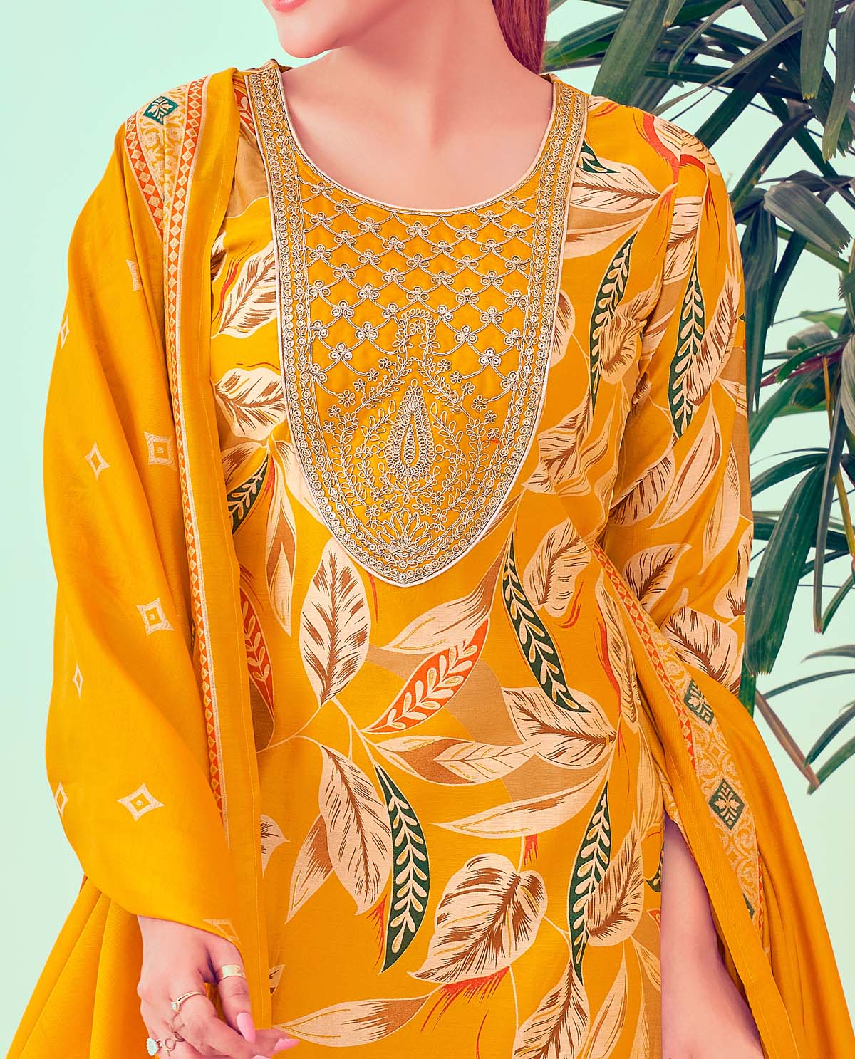 Label Khoj Women Modal silk Kurta ,trouser and dupptta set
