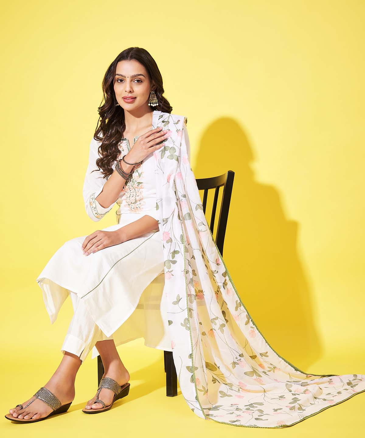 Label khoj Silk blend?Kurta with Trousers & With Dupatta