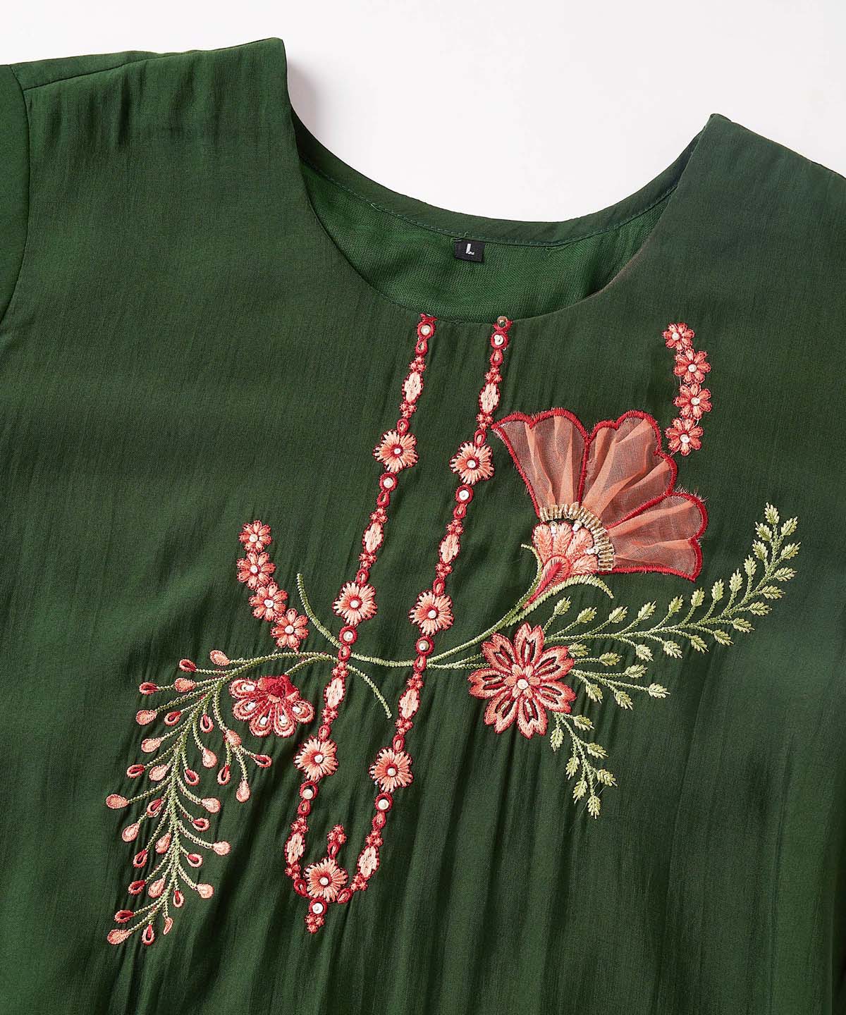 Label Khoj Women Silk Blend and embroidery Kurta with Trousers & Dupatta