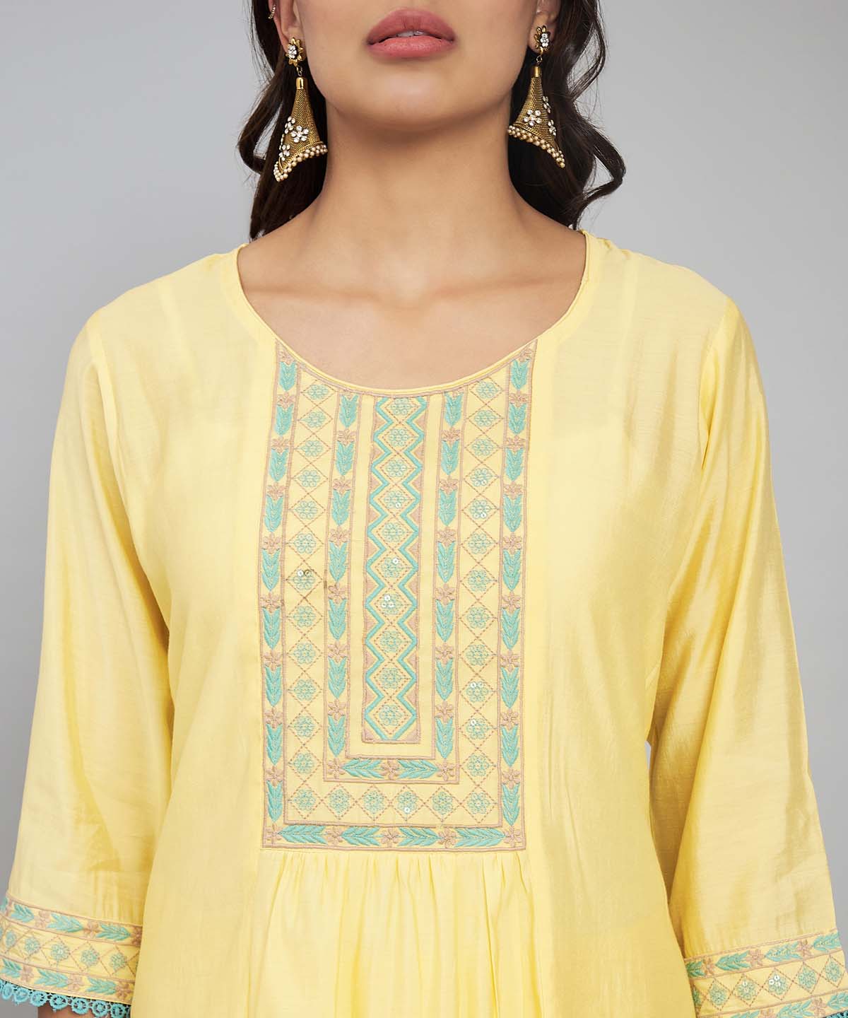 Label khoj Silk blend?Kurta with Trousers & With Dupatta