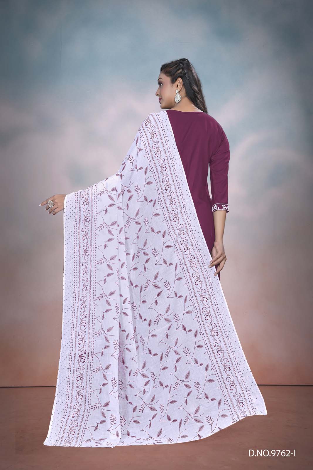 Label Khoj Women  heavy embroidery kurta trouser and Printed dupptta set