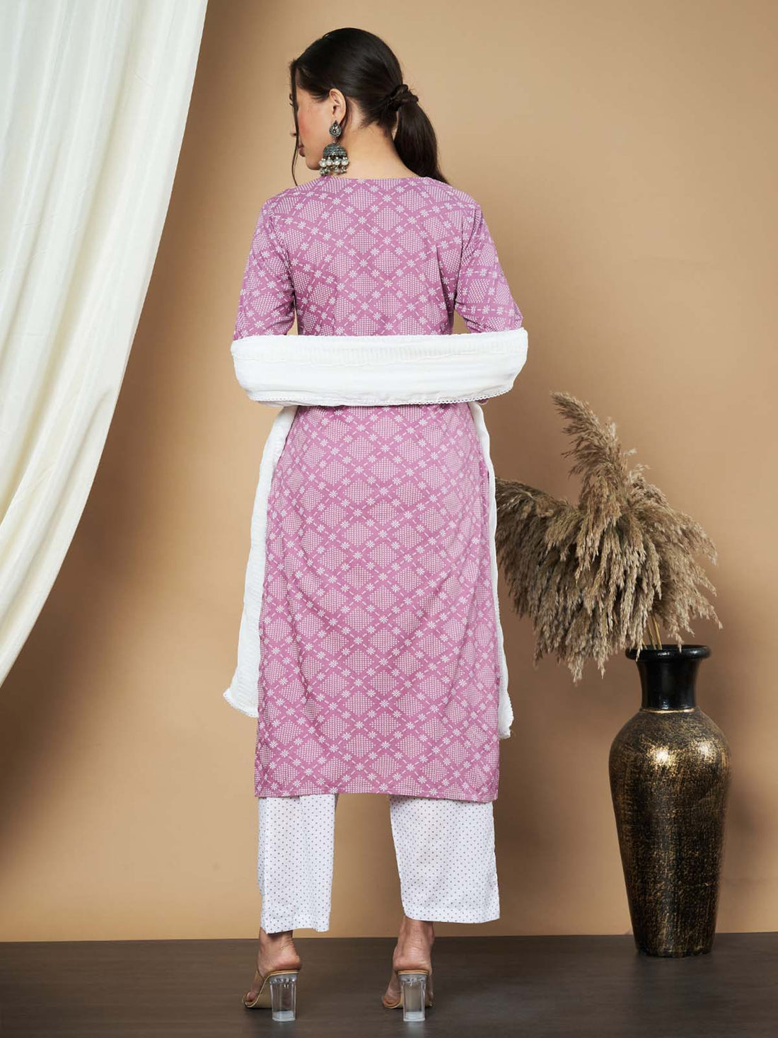 Label Khoj Ethnic Motifs Printed Sequins Embroidered Work Kurta,Trouser With  dupptta