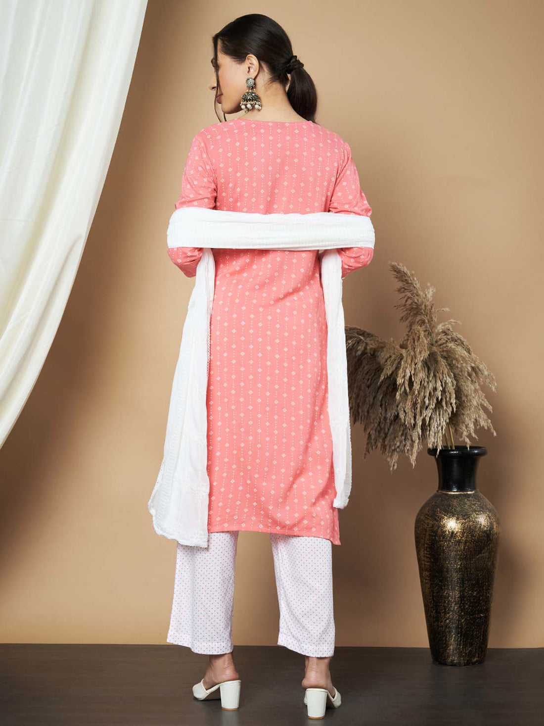 Label Khoj Ethnic Motifs Printed Sequins Embroidered Work Kurta,Trouser With  dupptta