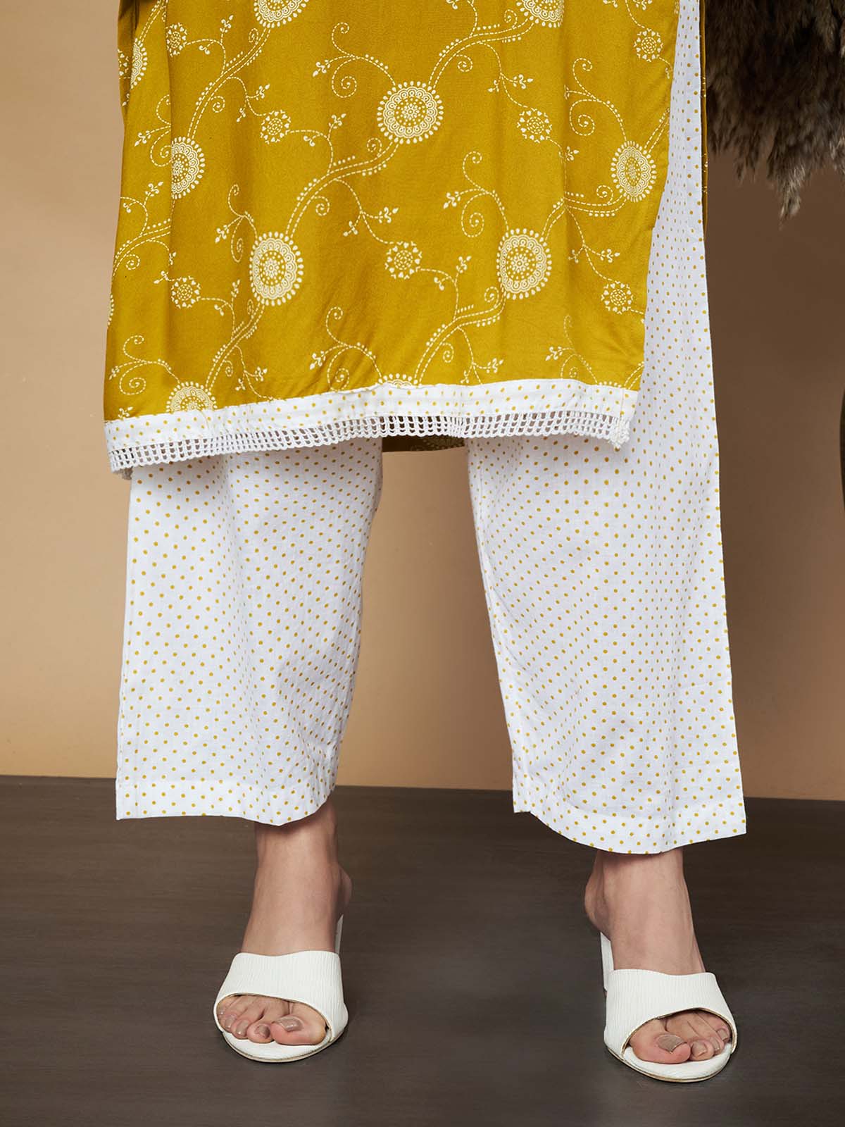 Label Khoj Ethnic Motifs Printed Sequins Embroidered Work Kurta,Trouser With  dupptta
