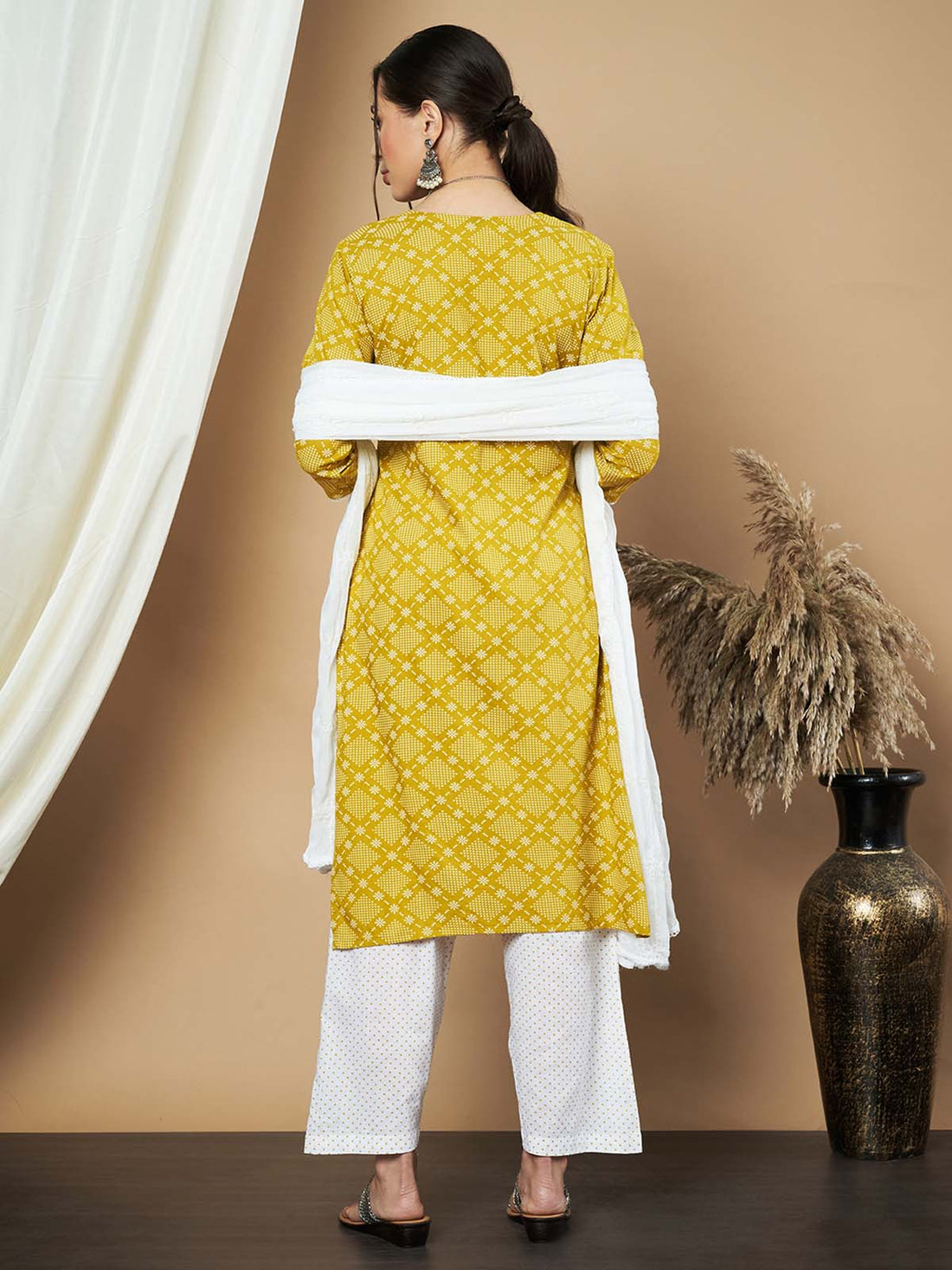 Label Khoj Ethnic Motifs Printed Sequins Embroidered Work Kurta,Trouser With  dupptta