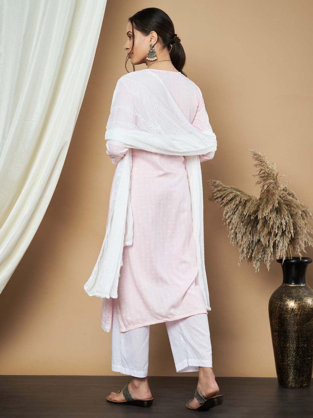 Label Khoj Ethnic Motifs Printed Sequins Embroidered Work Kurta,Trouser With  dupptta