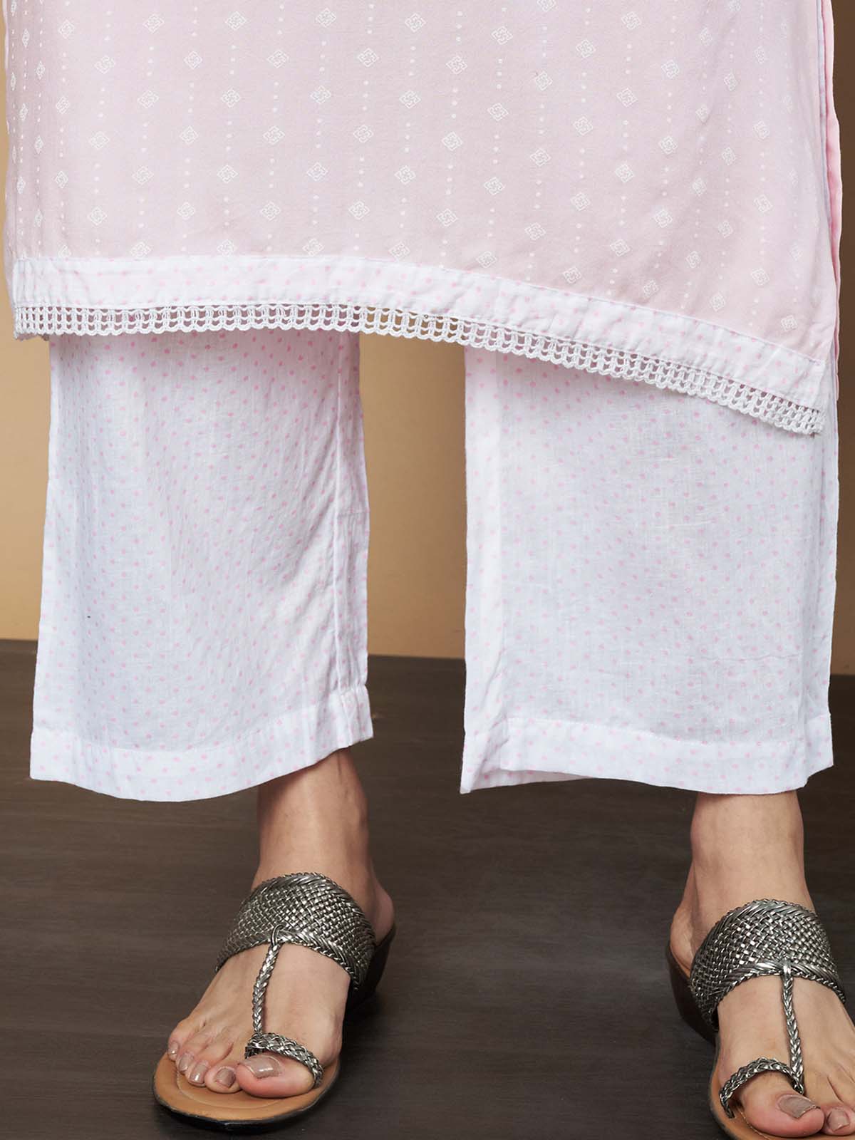 Label Khoj Ethnic Motifs Printed Sequins Embroidered Work Kurta,Trouser With  dupptta