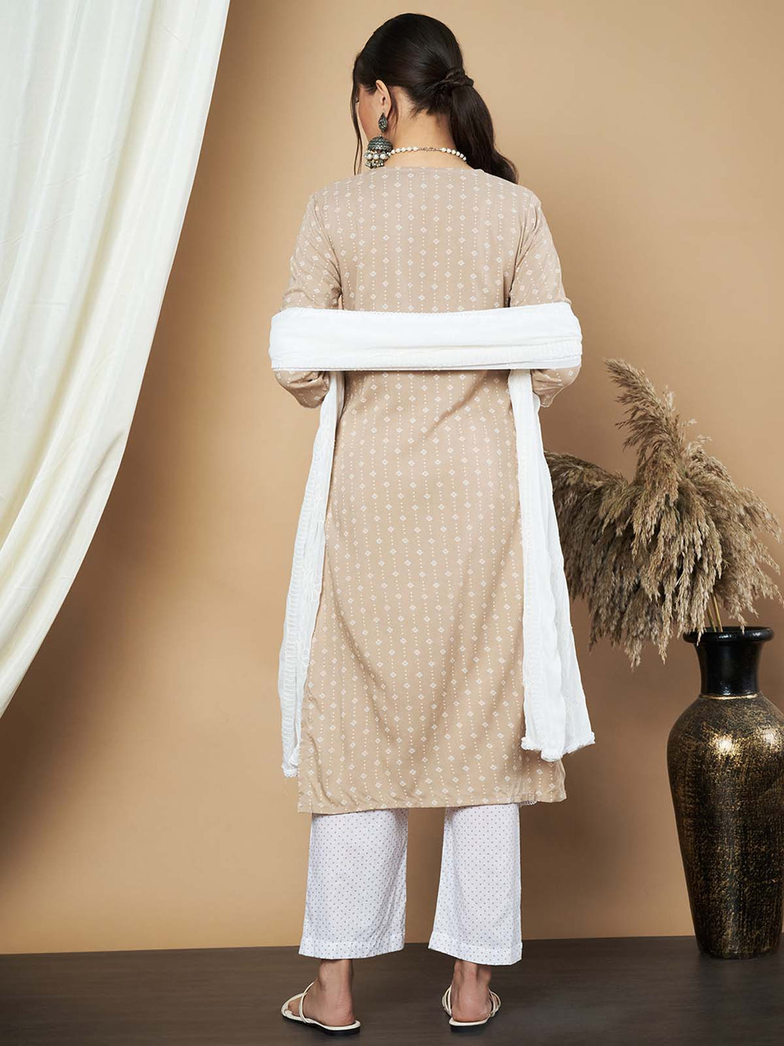 Label Khoj Ethnic Motifs Printed Sequins Embroidered Work Kurta,Trouser With  dupptta