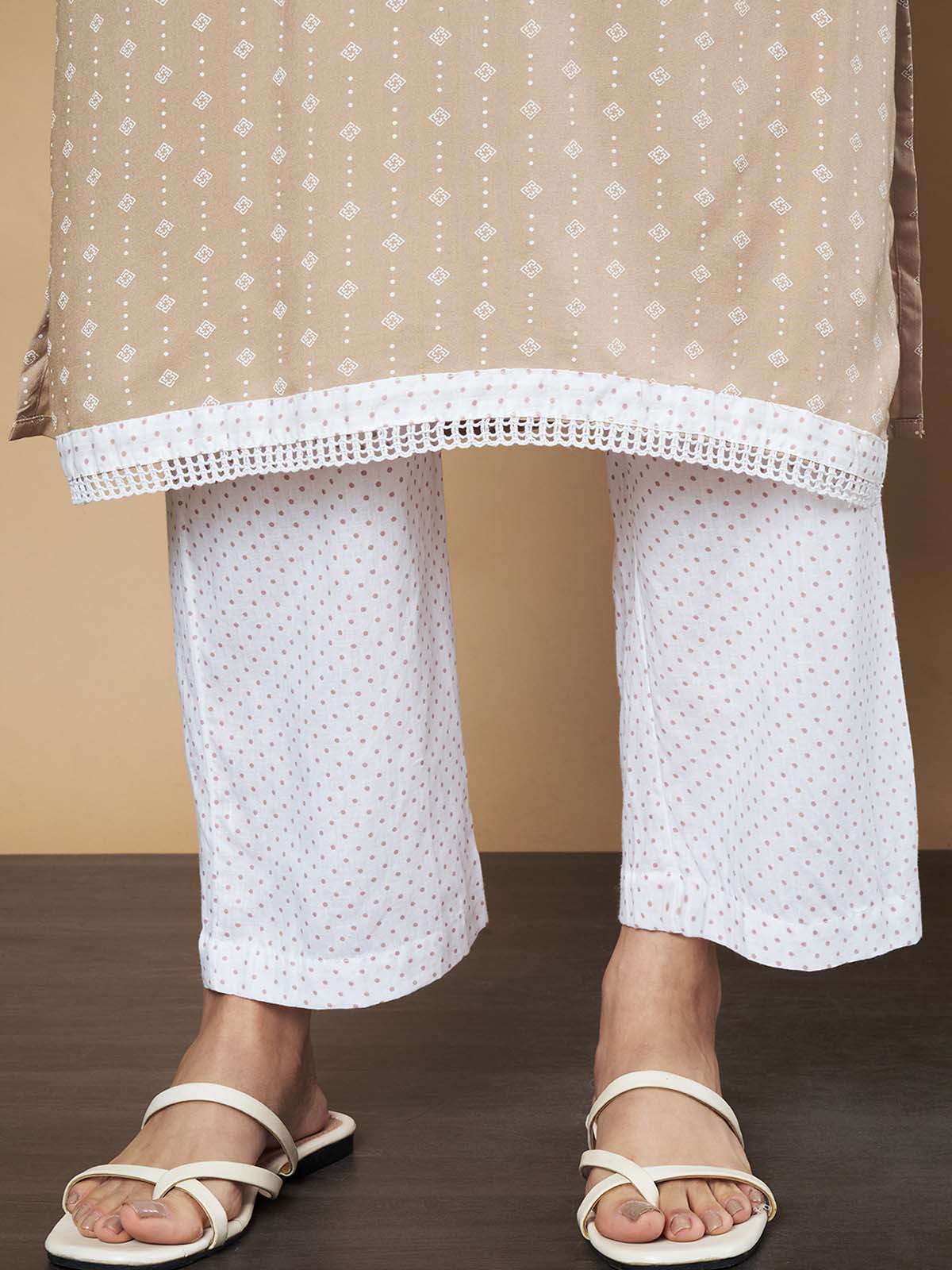 Label Khoj Ethnic Motifs Printed Sequins Embroidered Work Kurta,Trouser With  dupptta