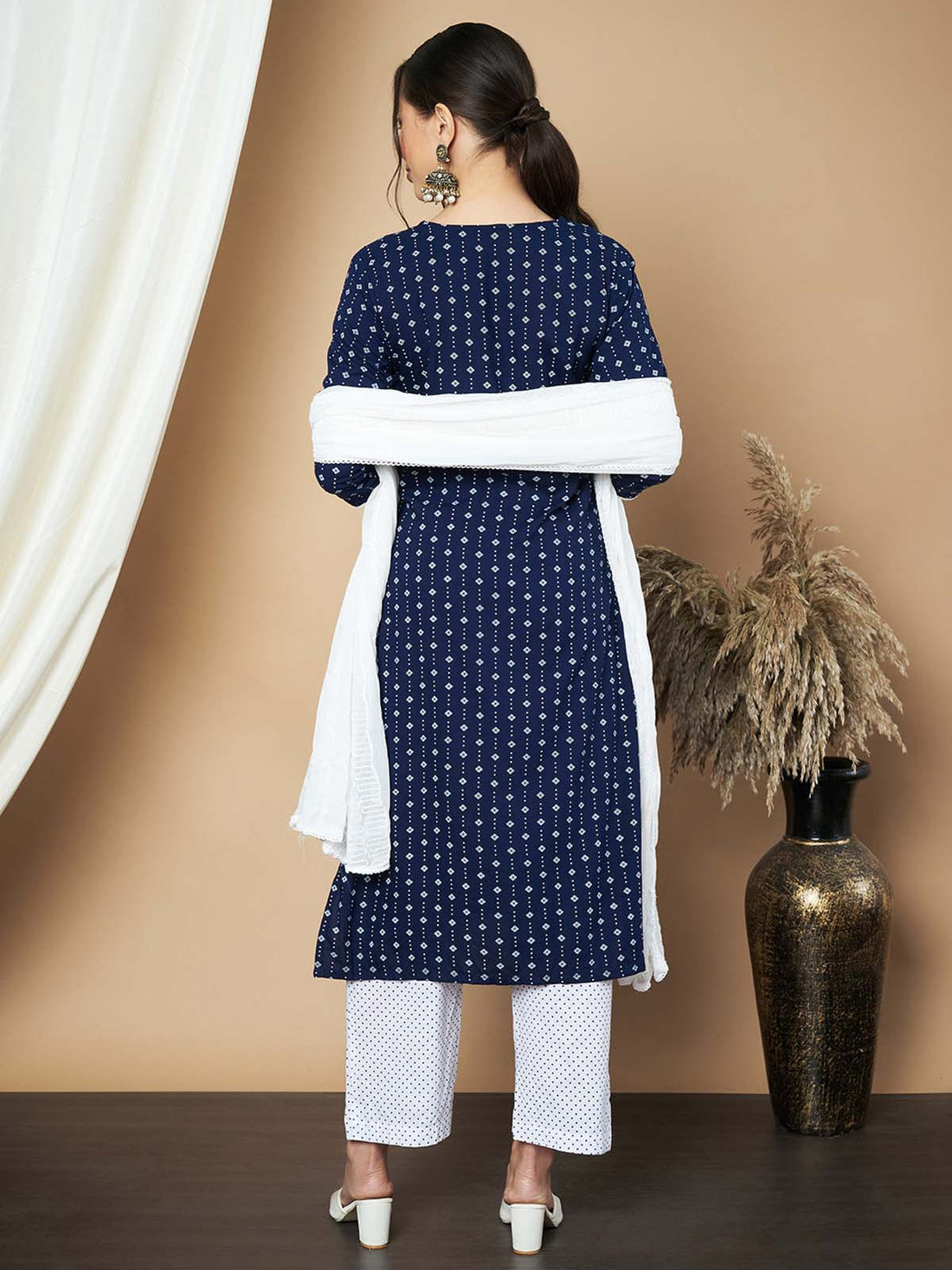 Label Khoj Ethnic Motifs Printed Sequins Embroidered Work Kurta,Trouser With  dupptta