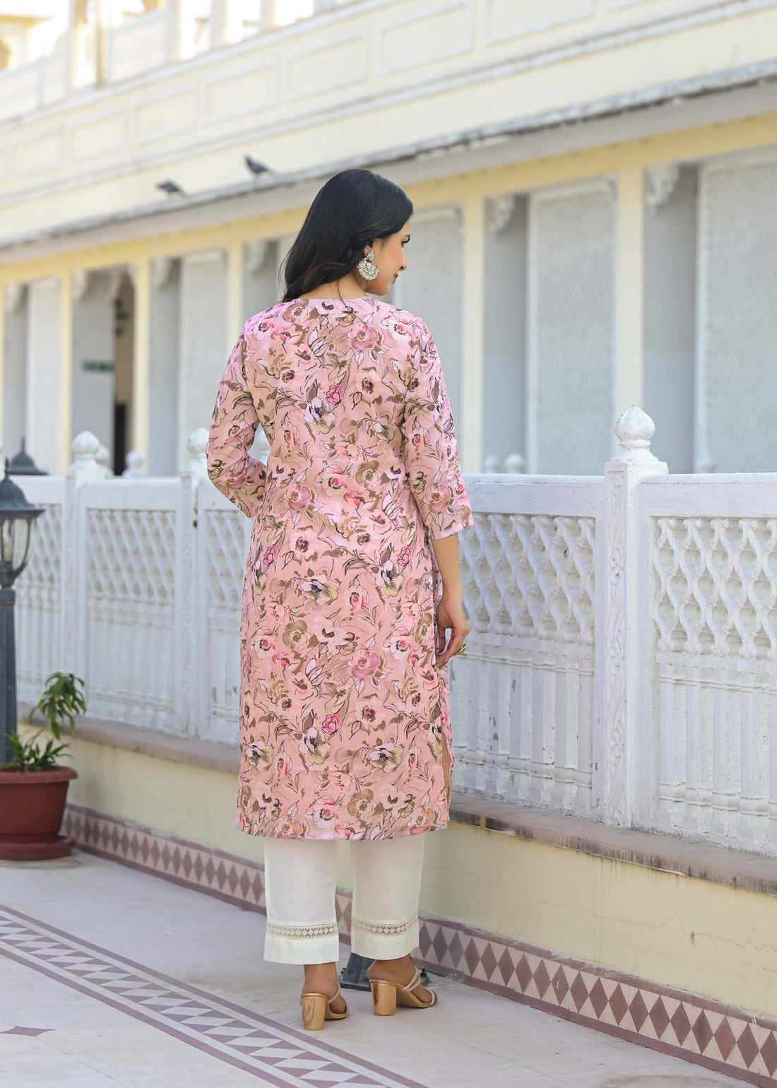 Label Khoj Women cotton kurta, trouser and dupptta set