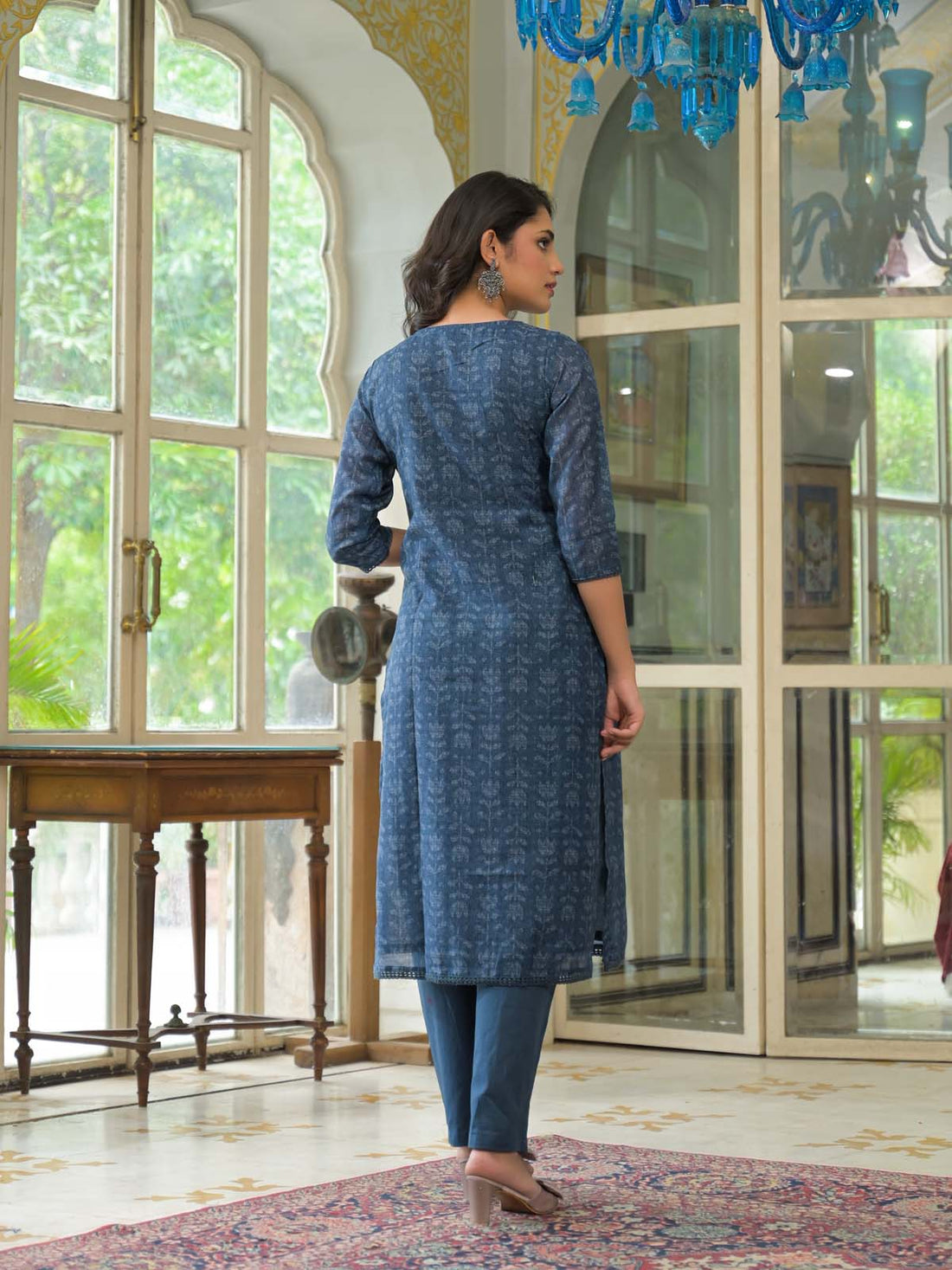 Label Khoj Women Lilen kurta, trouser and dupptta set