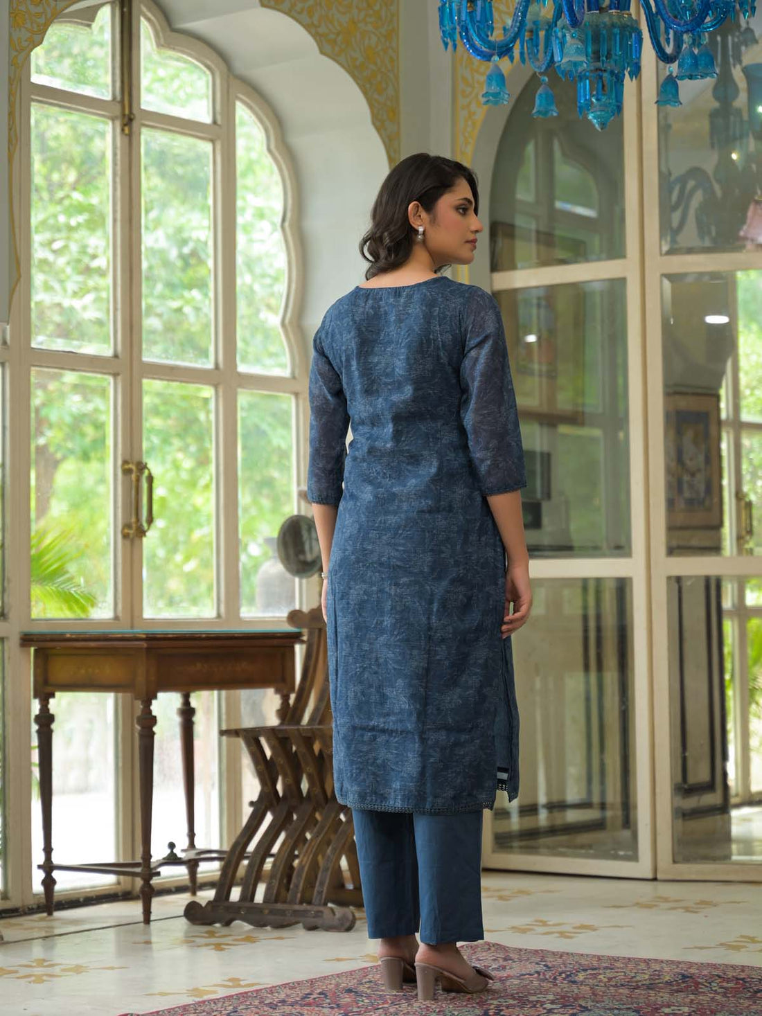 Label Khoj Women Lilen kurta, trouser and dupptta set