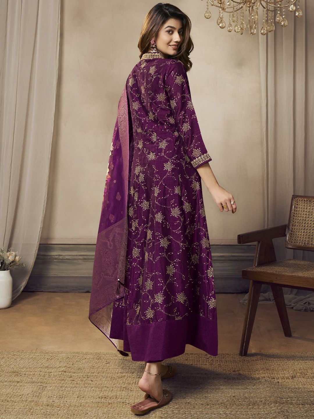 Label khoj Beautiful Anarkali kurta With Pant and Dupatta Set