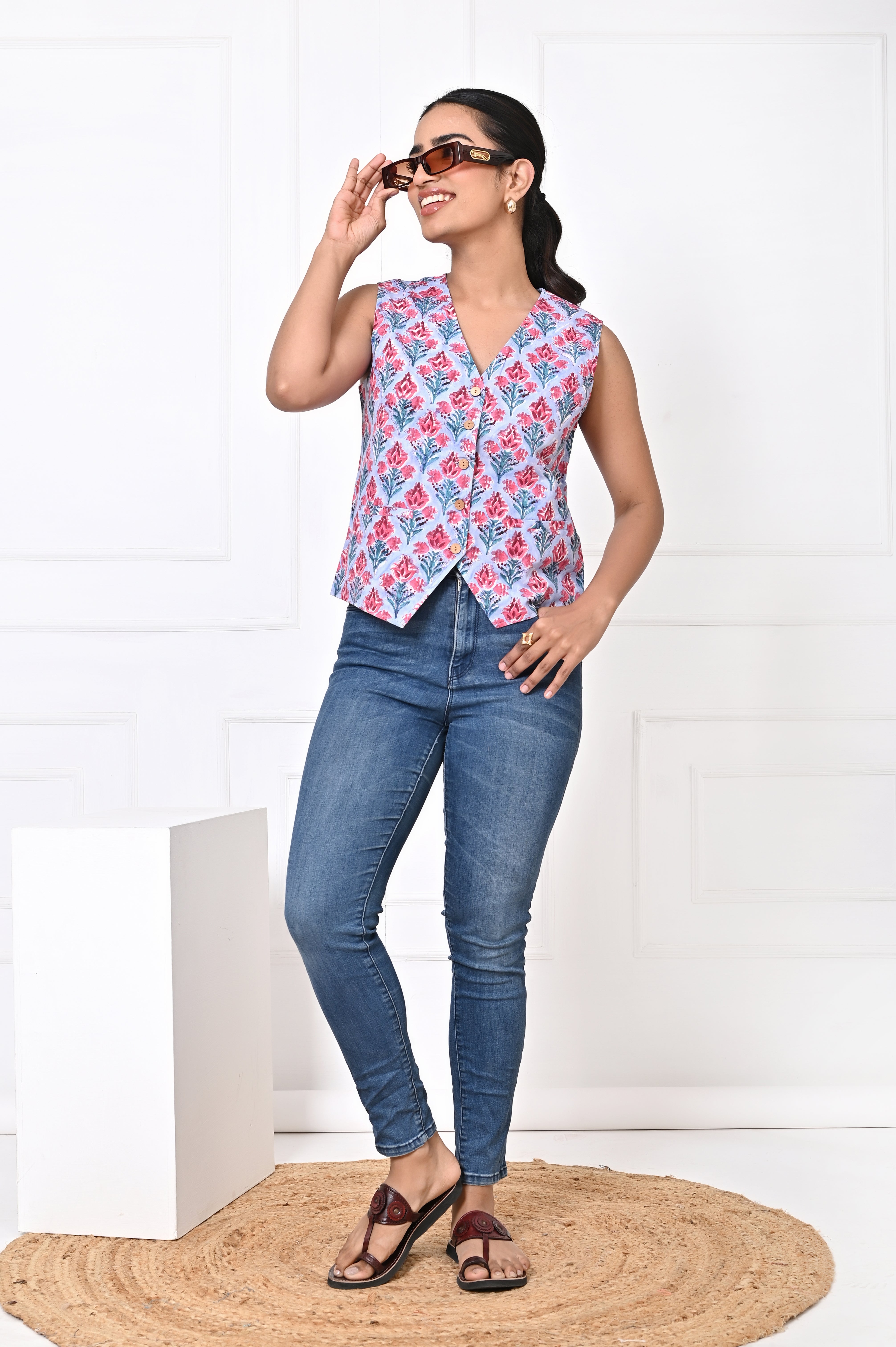 Powder Blue and Pink Koti