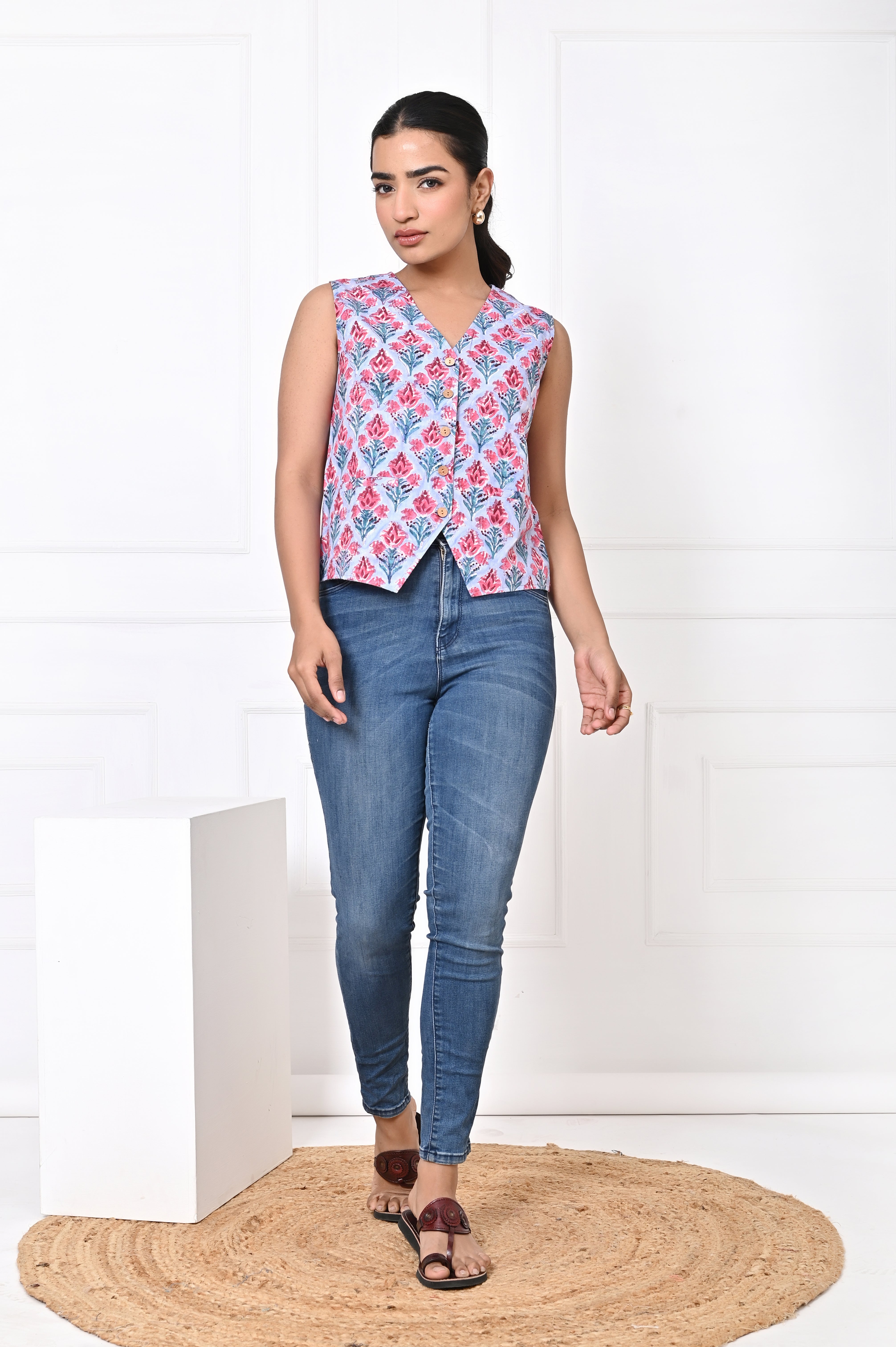 Powder Blue and Pink Koti