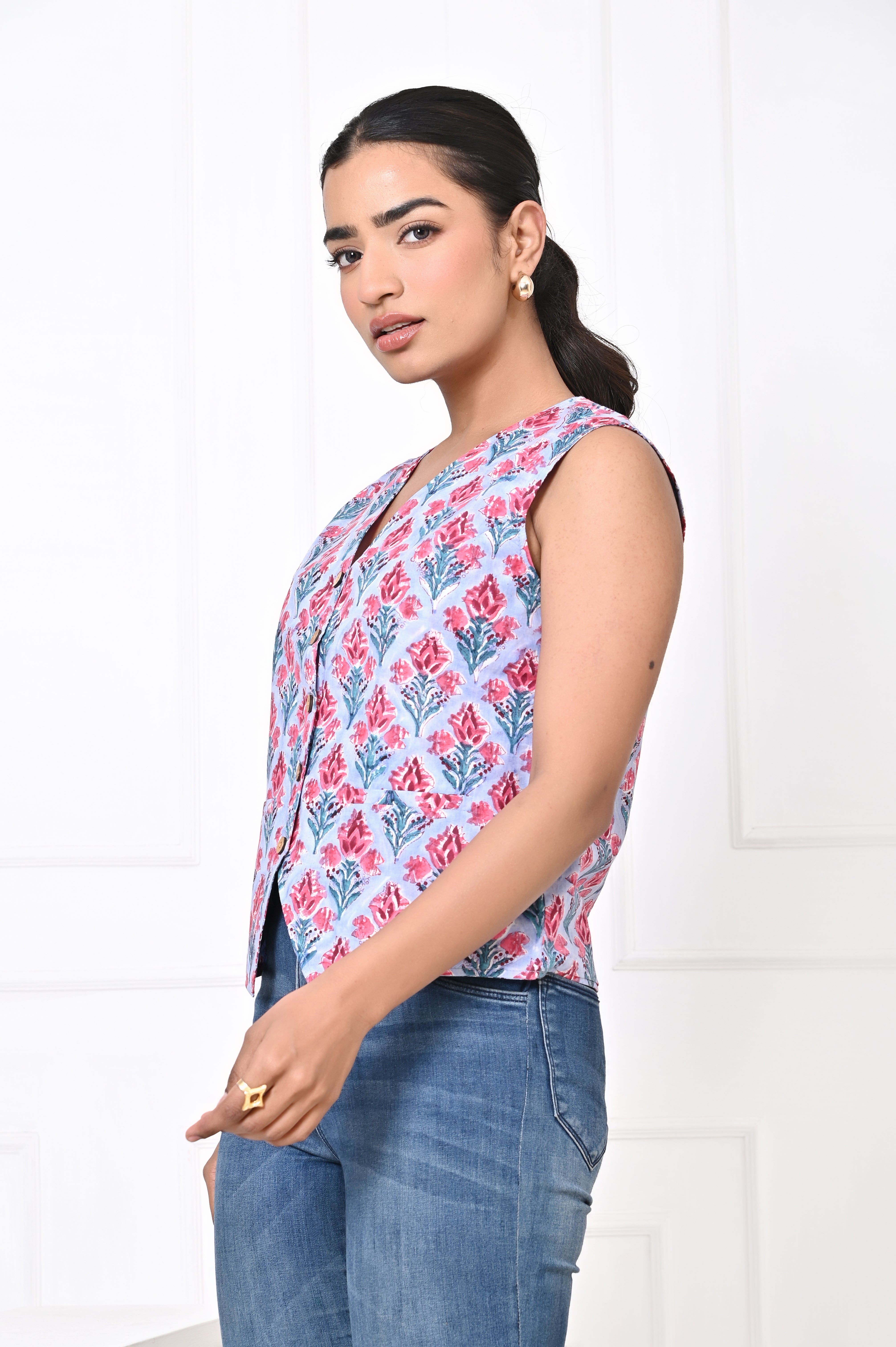 Powder Blue and Pink Koti