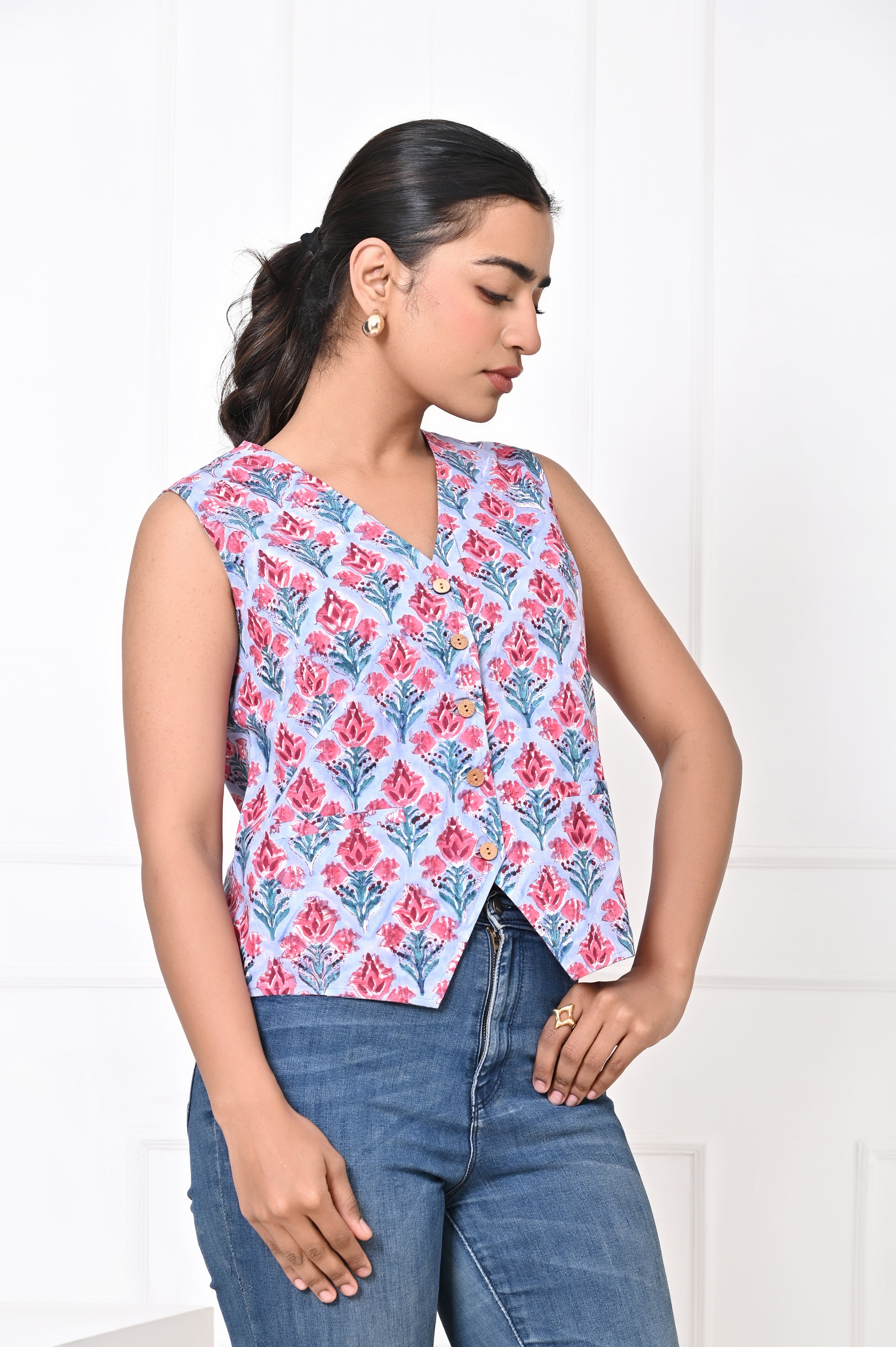 Powder Blue and Pink Koti