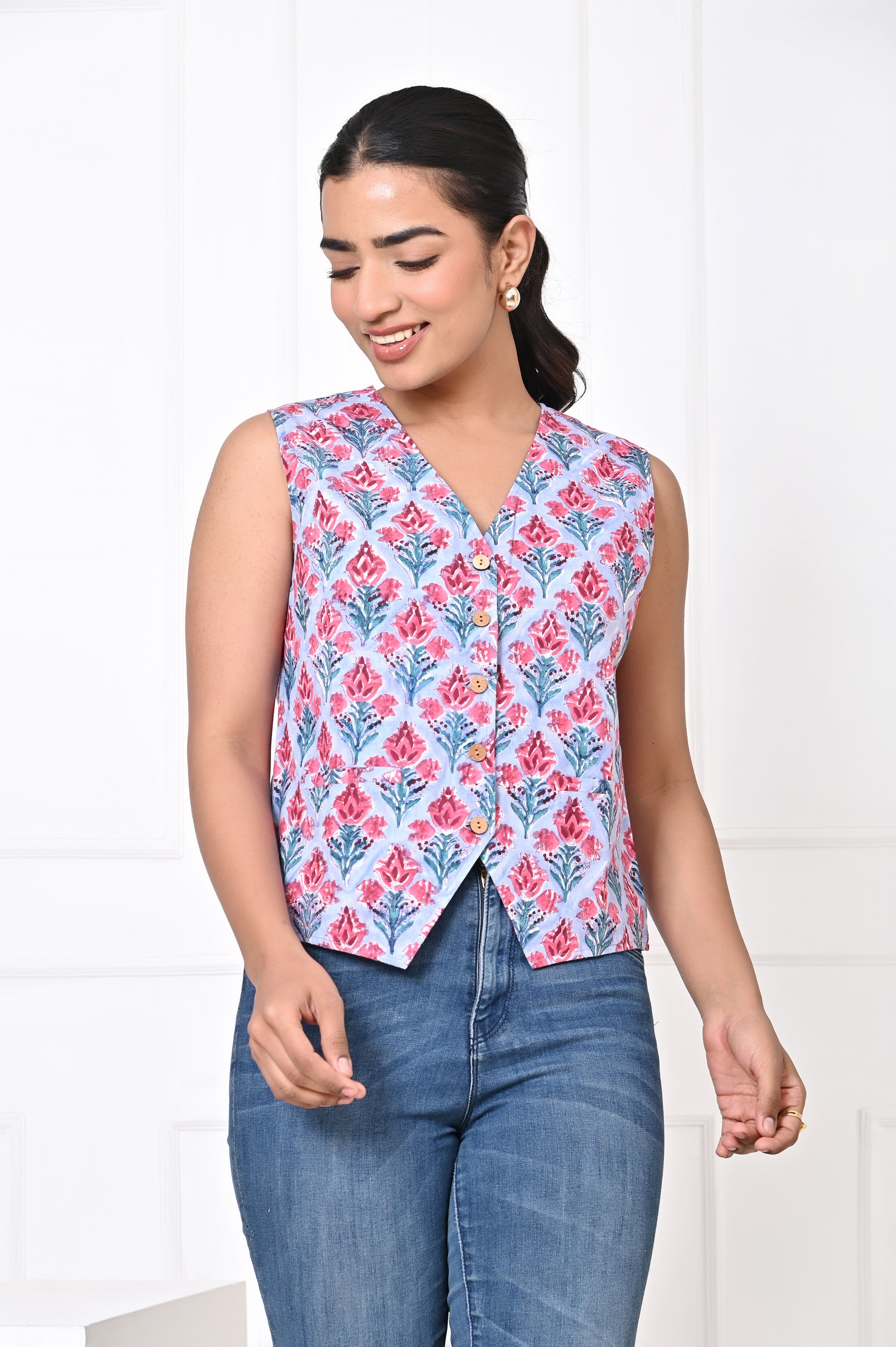 Powder Blue and Pink Koti