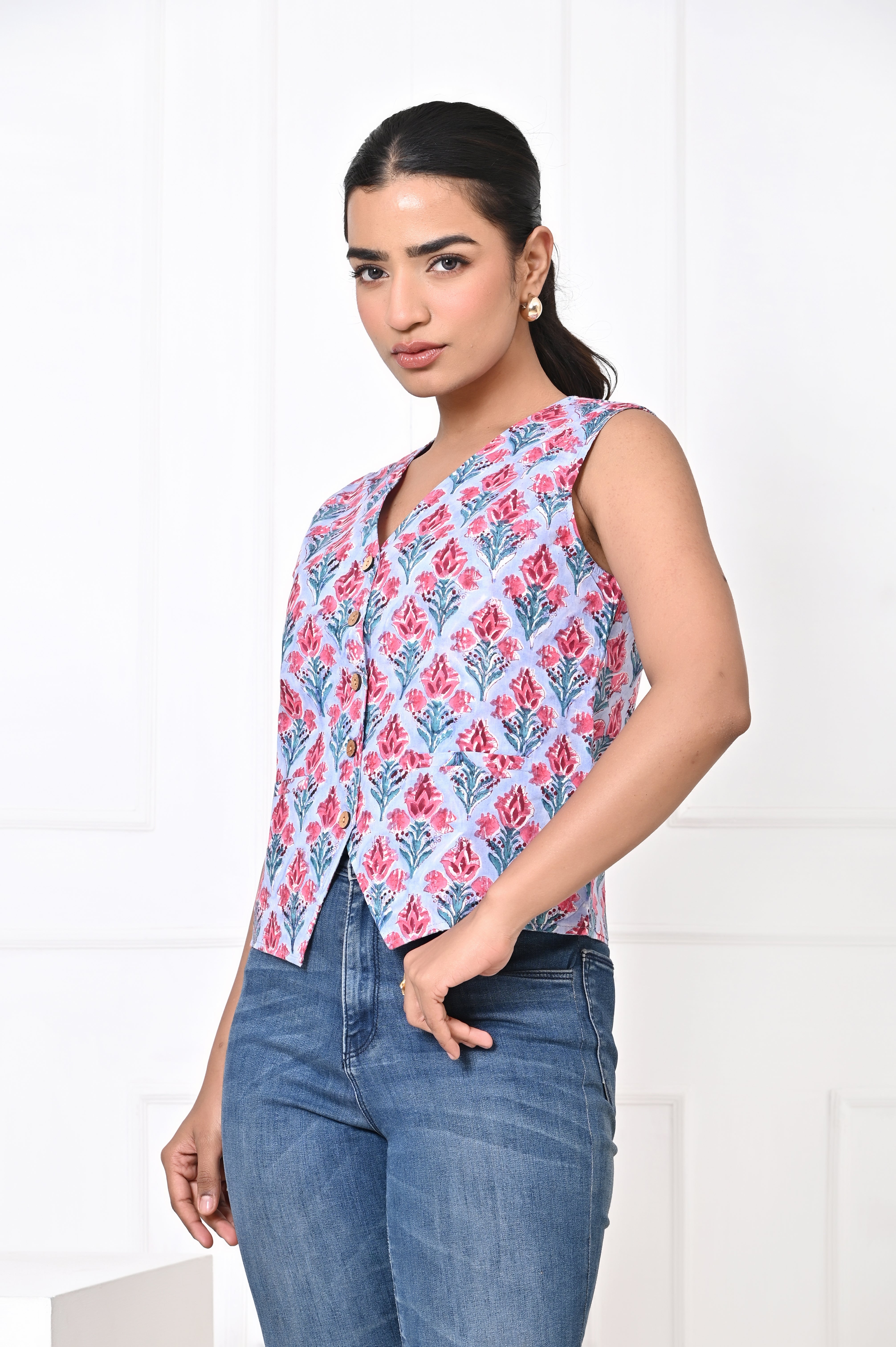 Powder Blue and Pink Koti