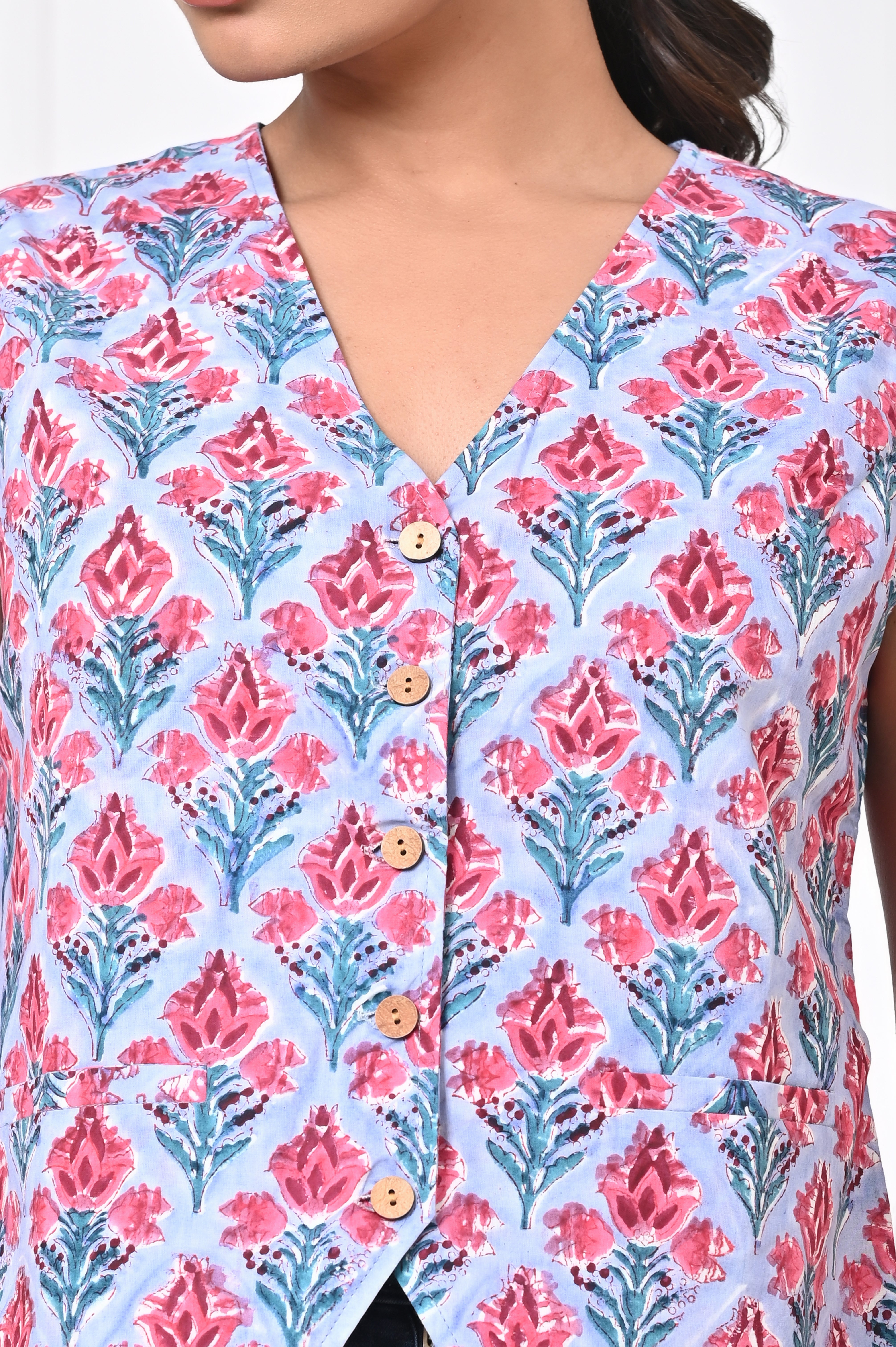 Powder Blue and Pink Koti