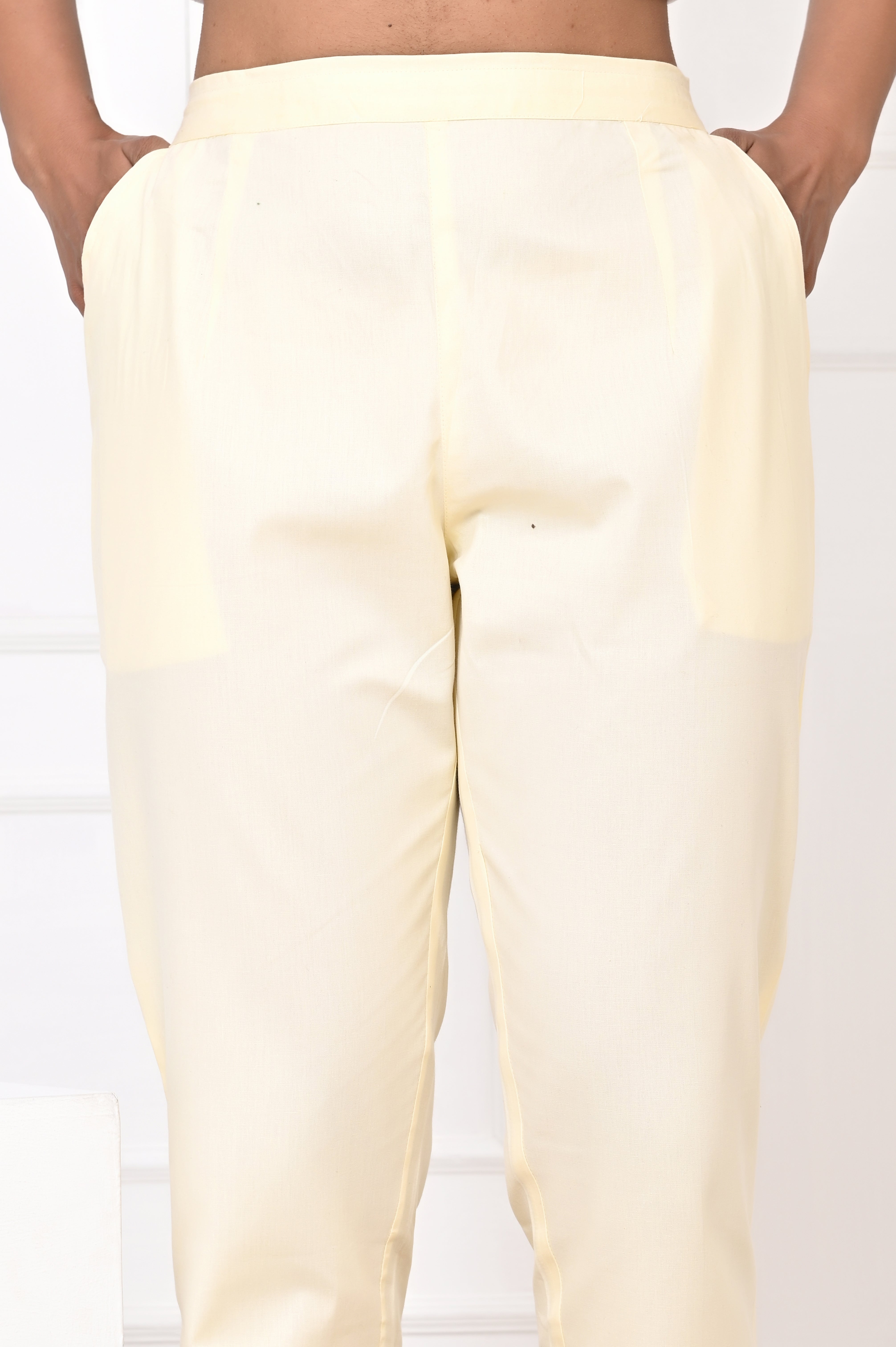 Cream Straight Pant