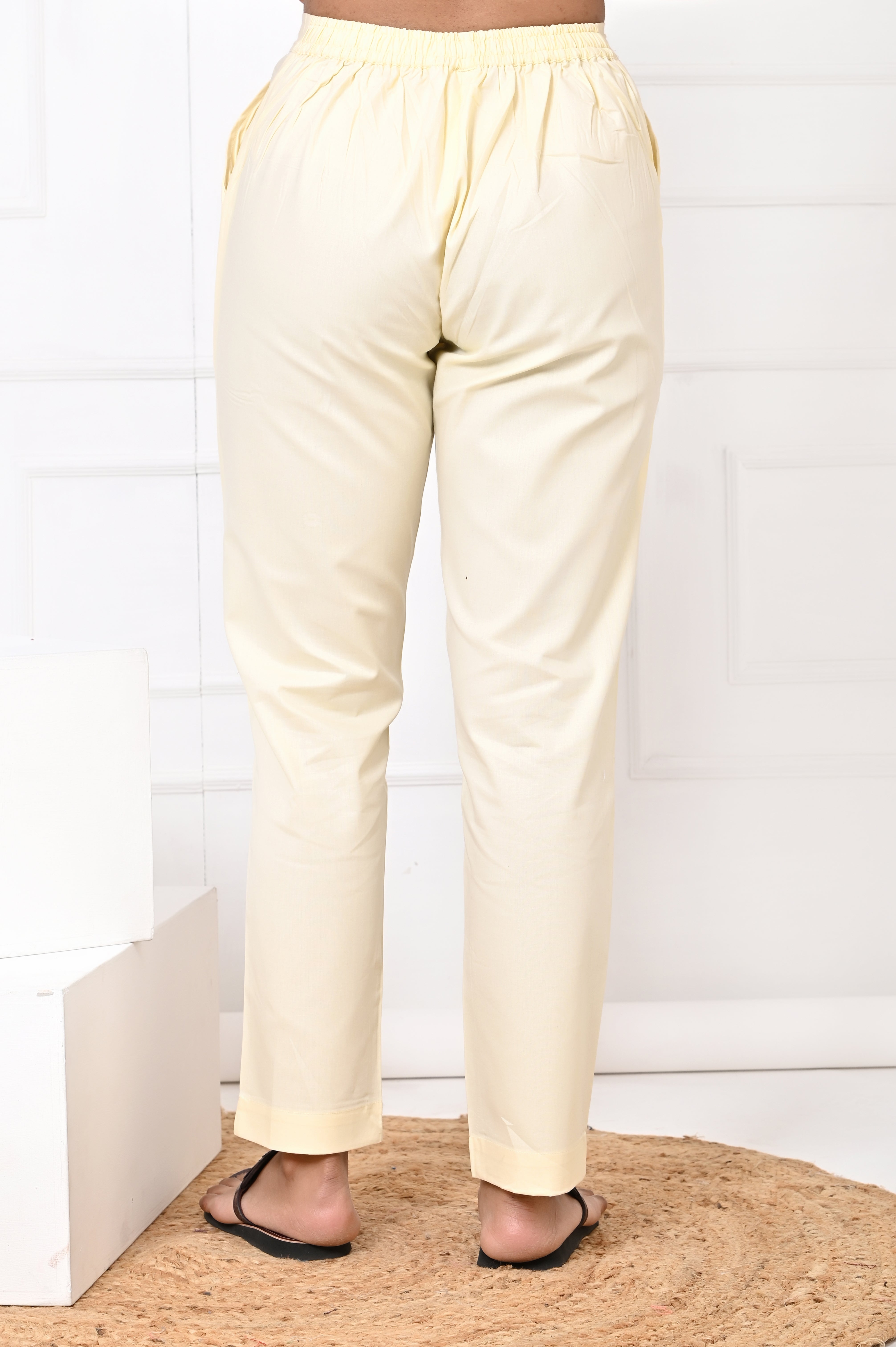 Cream Straight Pant