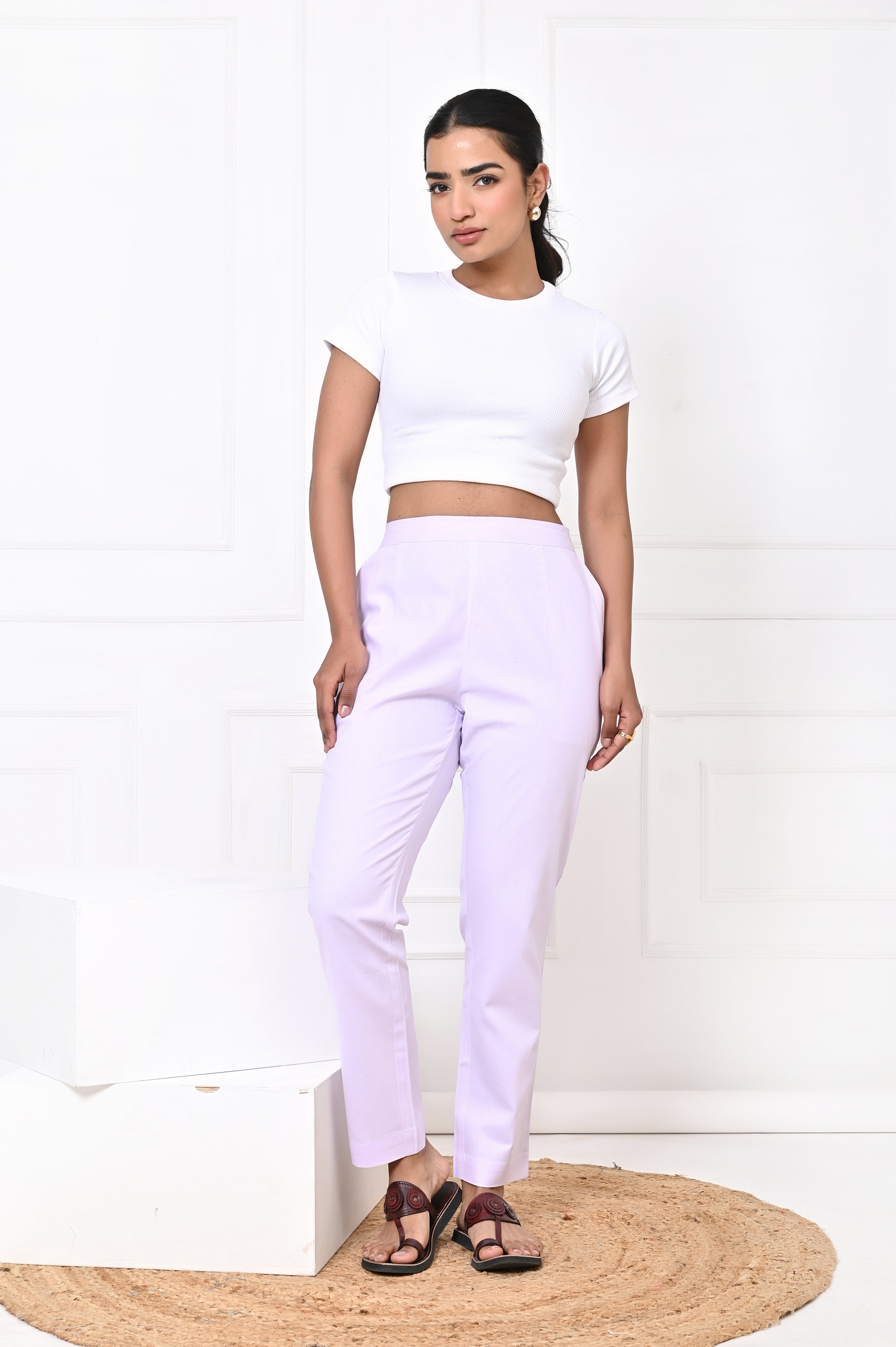 White Straight Pant