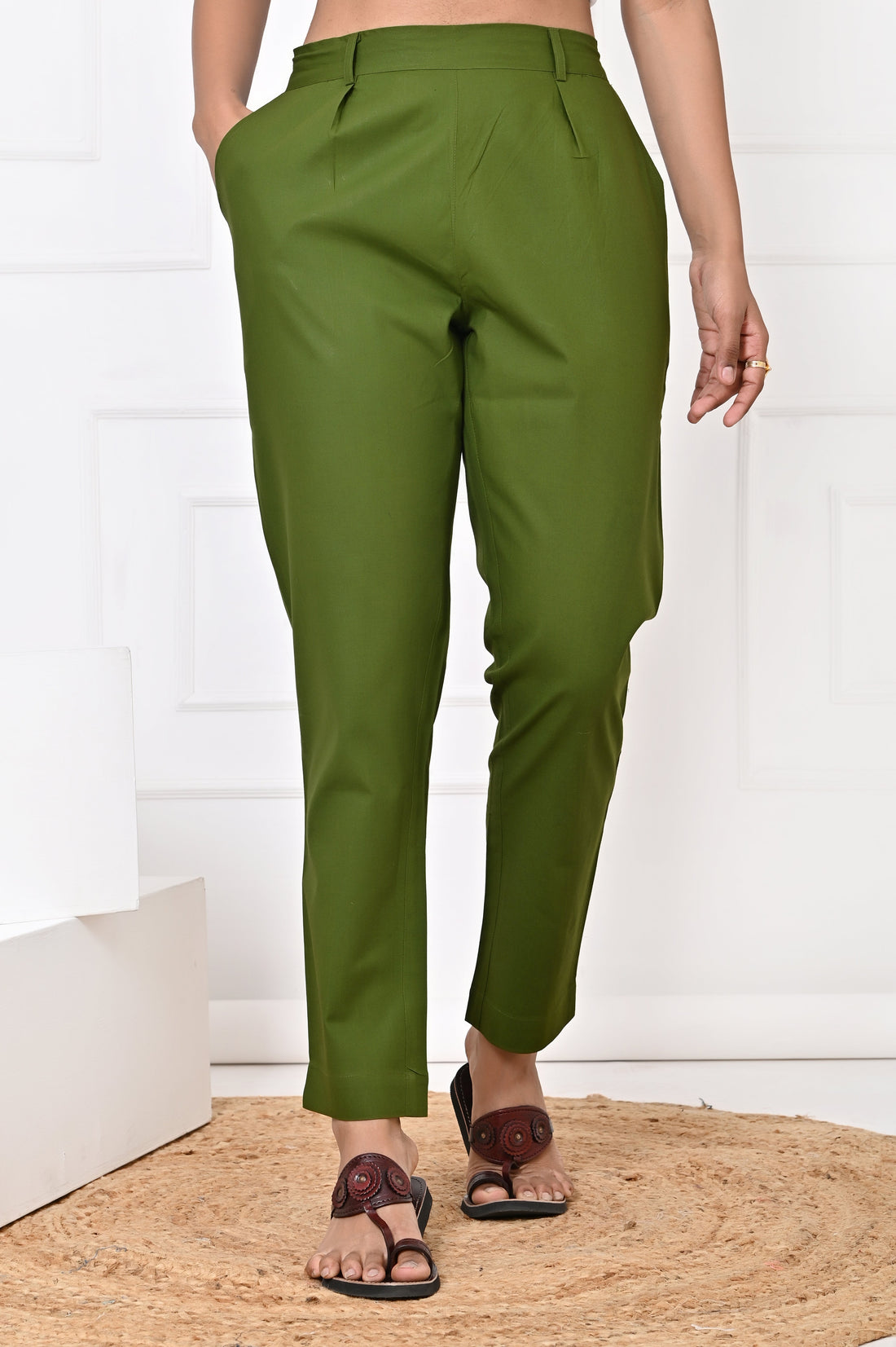 Olive Green Straight Pant