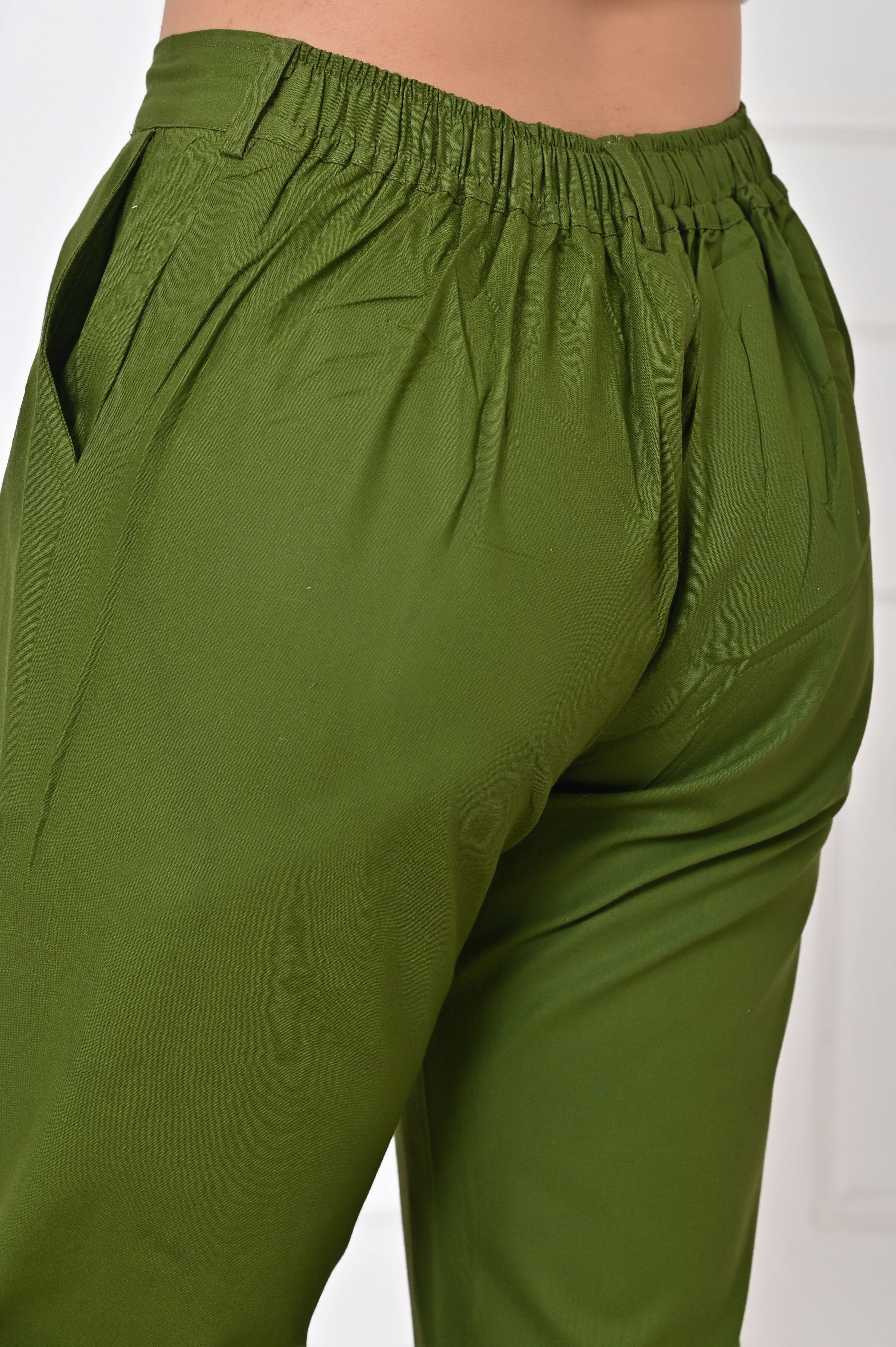 Olive Green Straight Pant