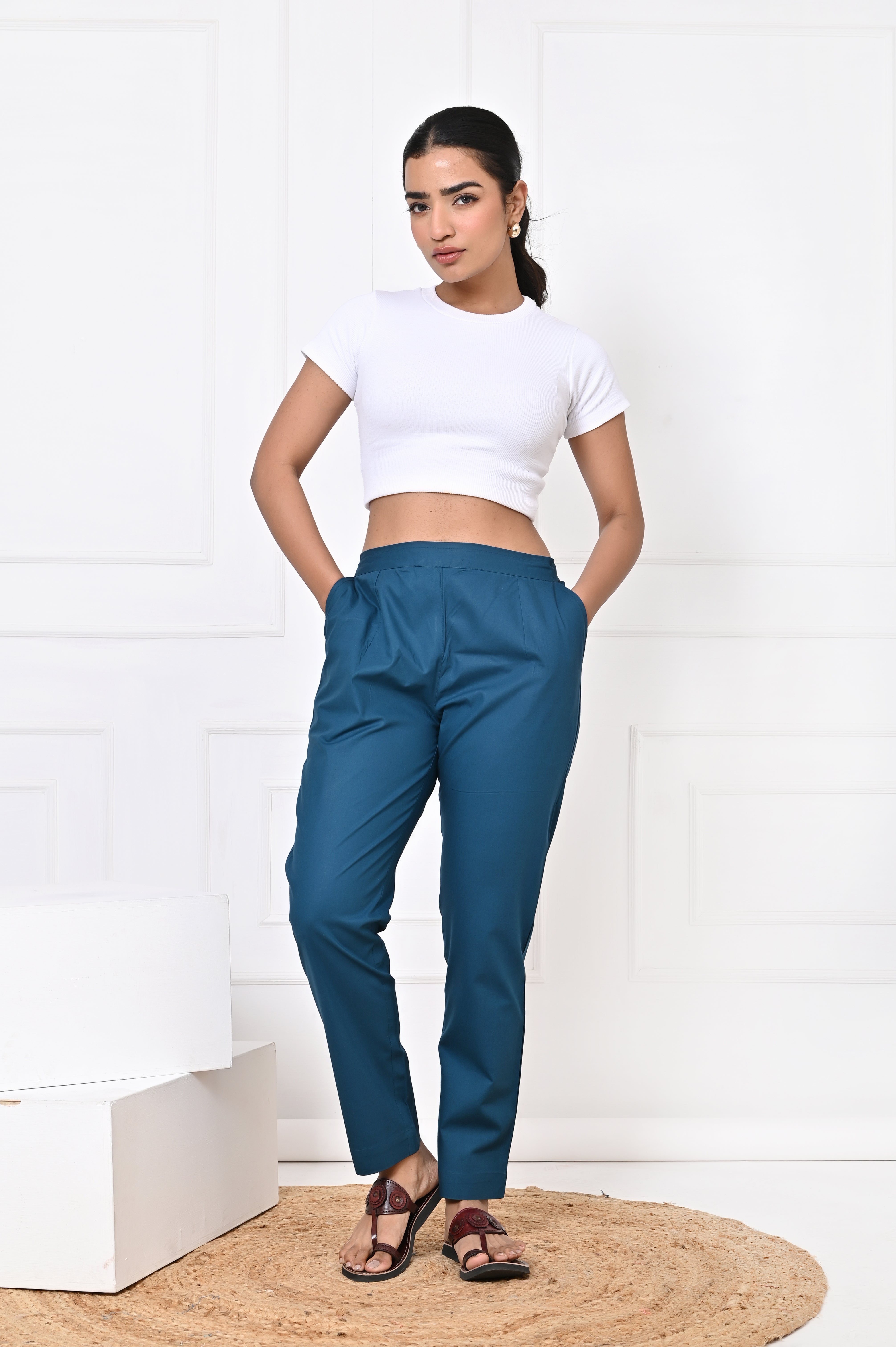 Teal Straight Pant