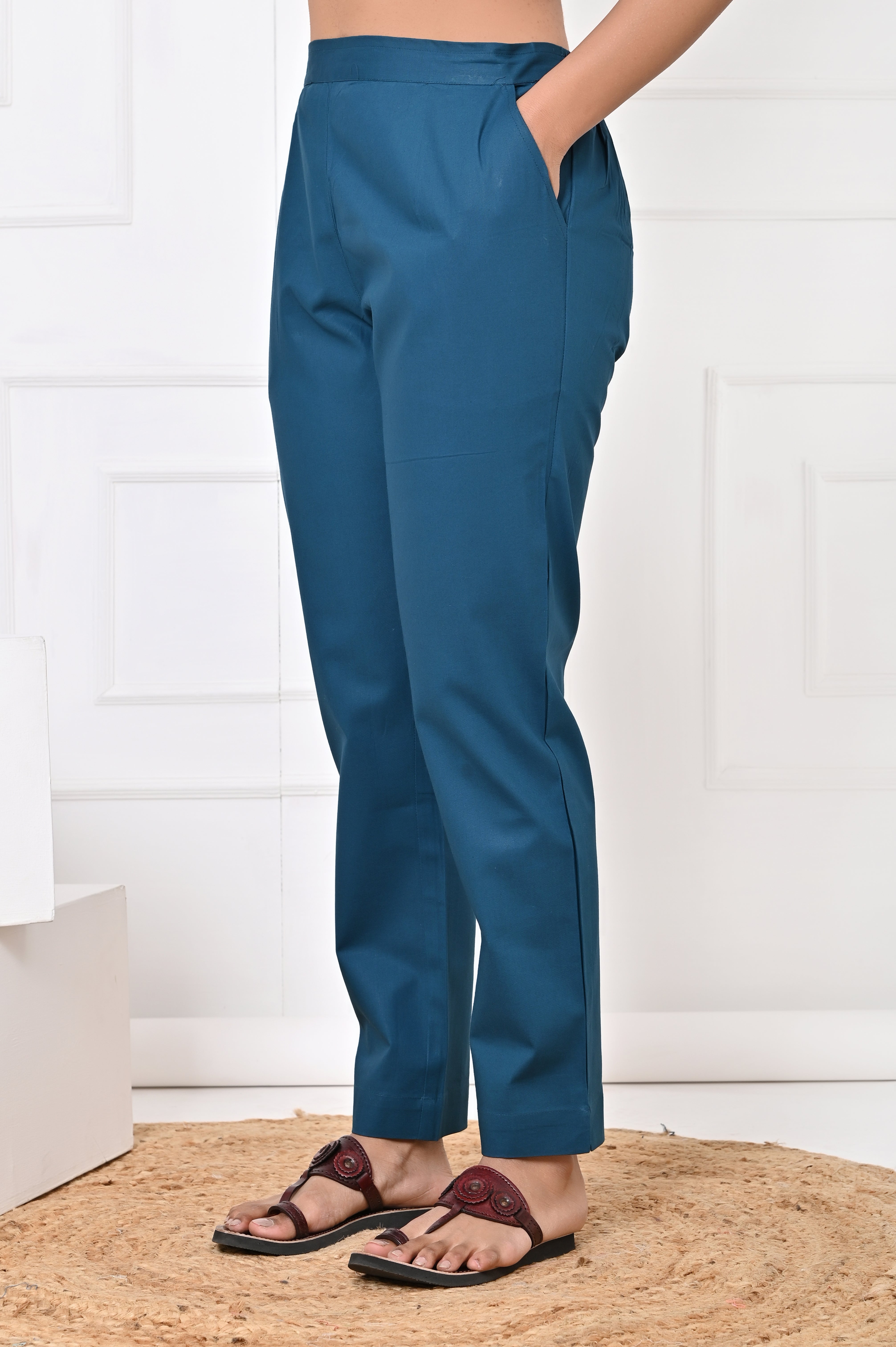 Teal Straight Pant