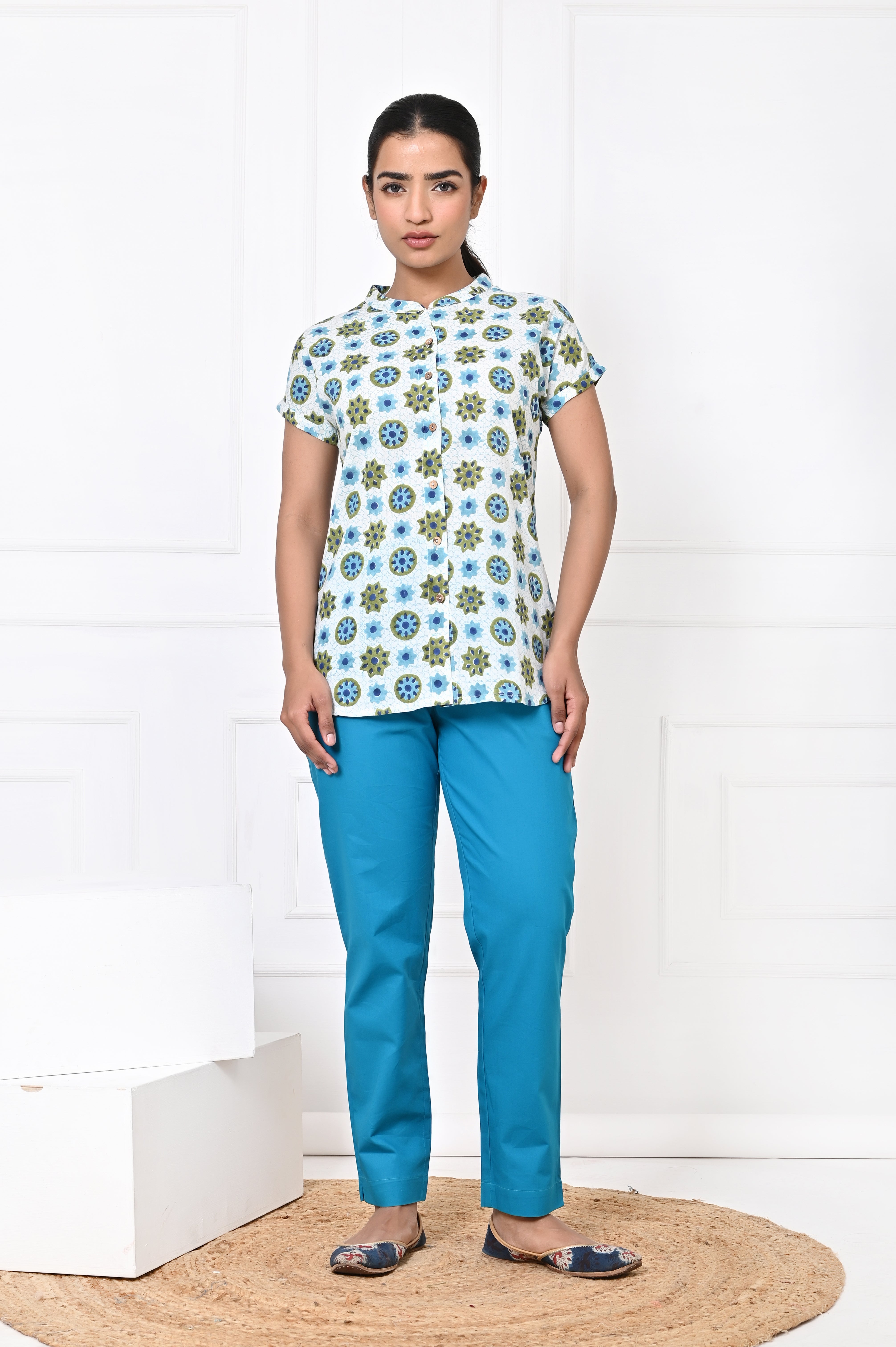 Turquoise Straight Pant